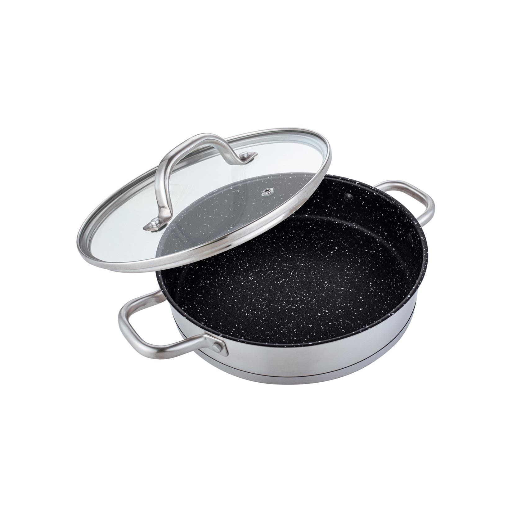 Michelino Servierpfanne 28cm Edelstahl mit Glasdeckel