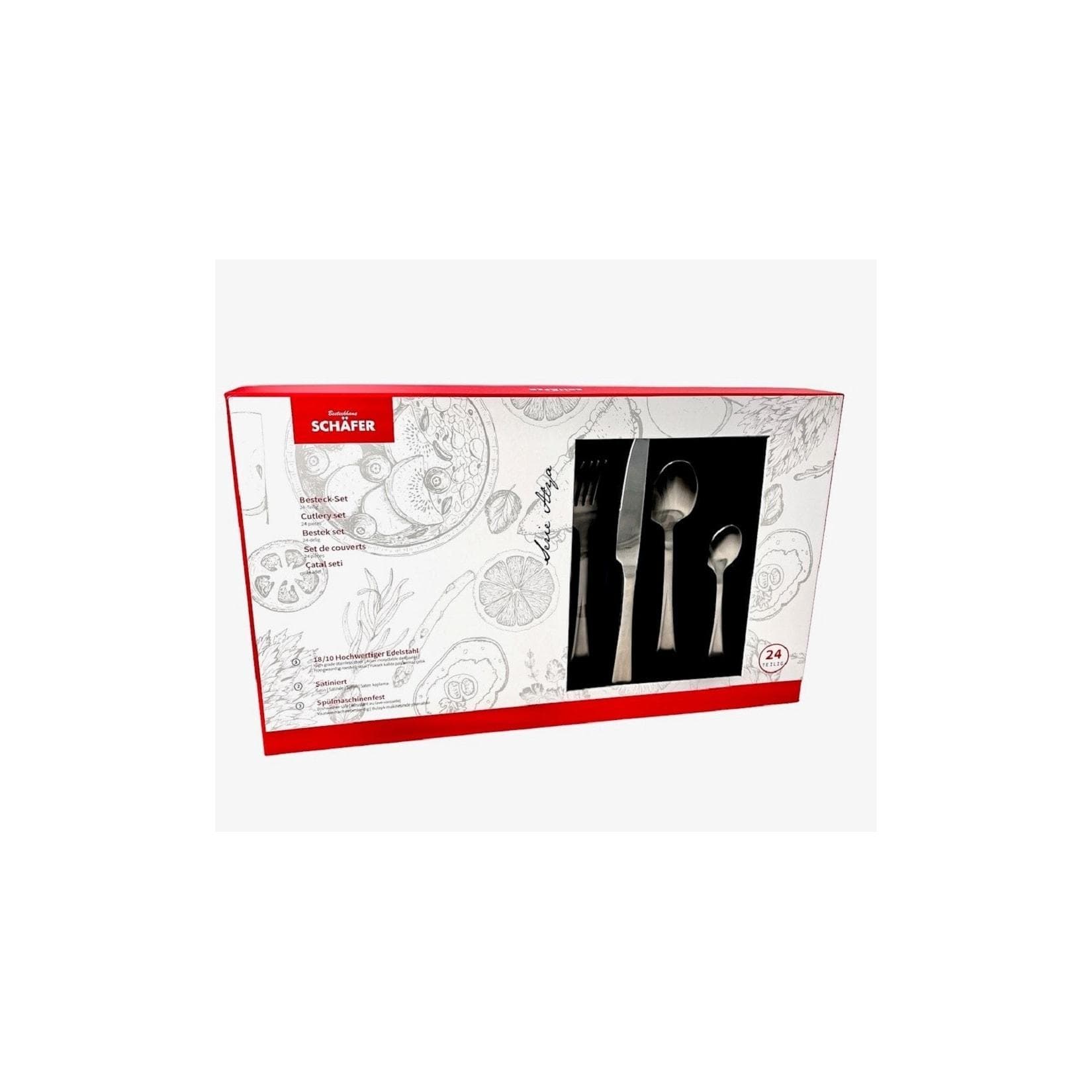 Besteckset 24-tlg. Alya Serie Satiniert Edelstahl für 6 Personen