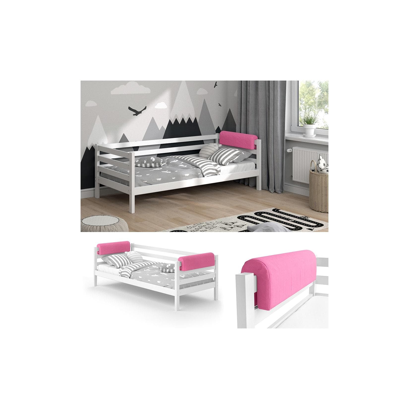 VitaliSpa® Rosa Bettumrandung: Sichere Bettschutzgitter für Kinder