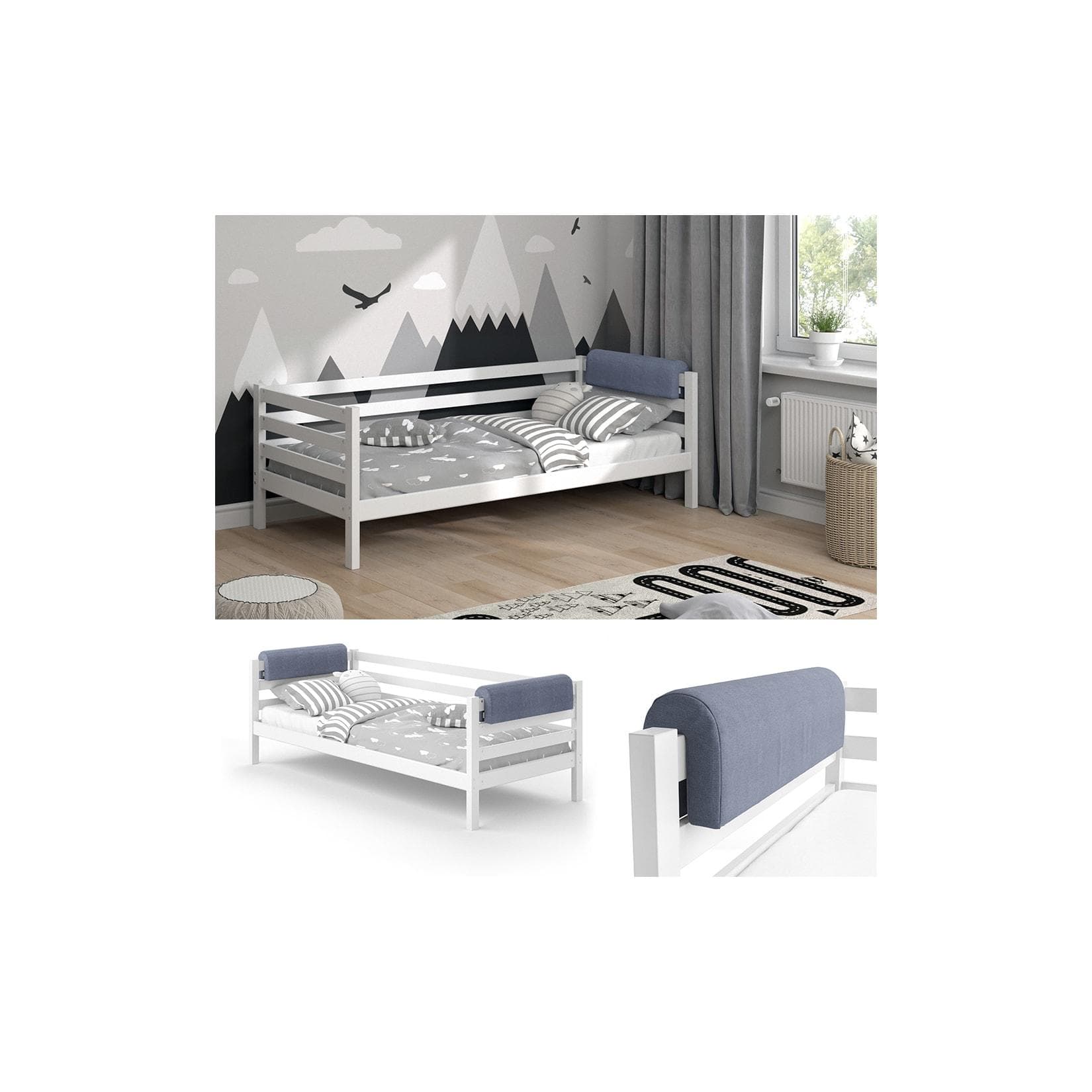 VitaliSpa® Bettumrandung Grau Kinderbett Kantenschutz