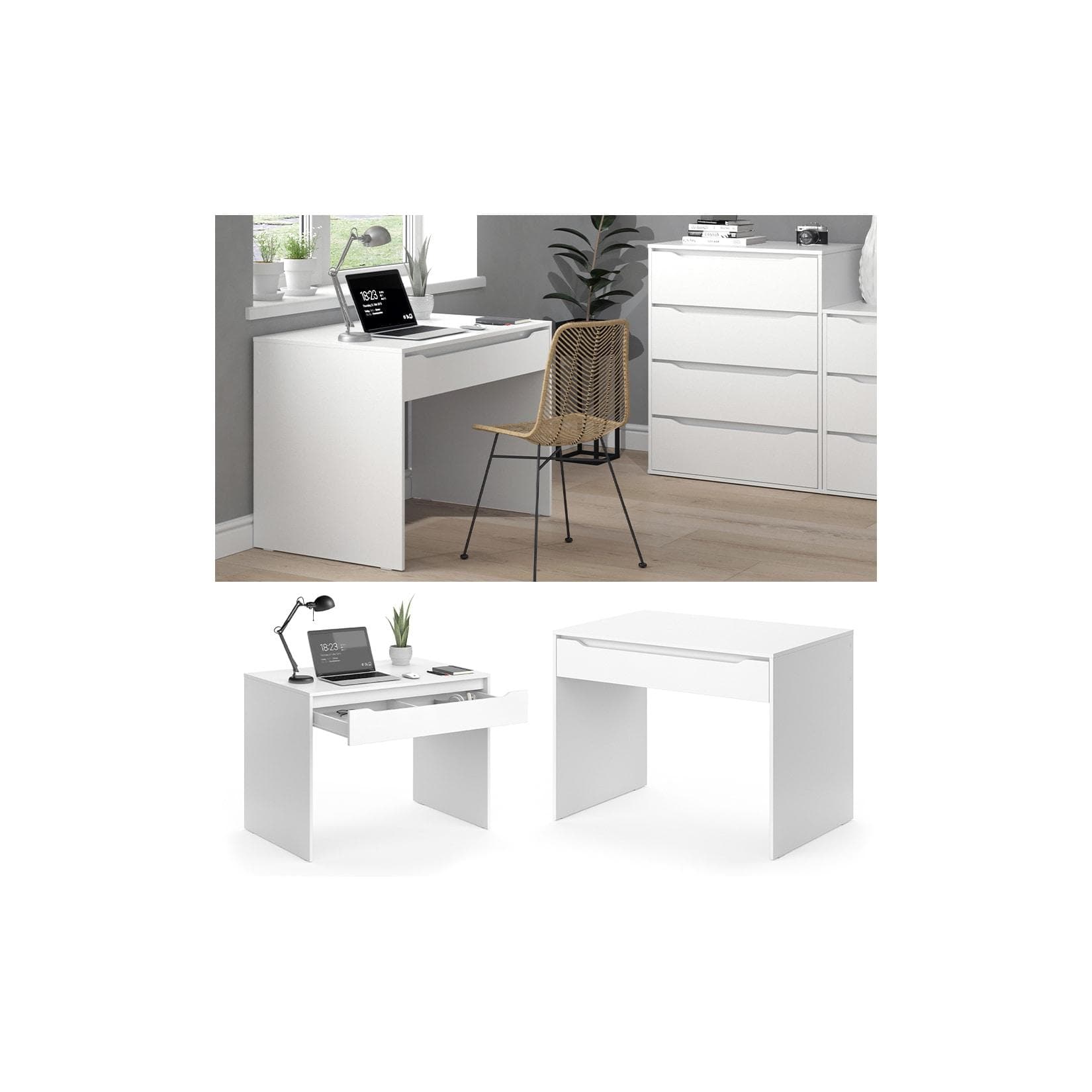 Vicco Schreibtisch Ruben Weiß Minimalistisch