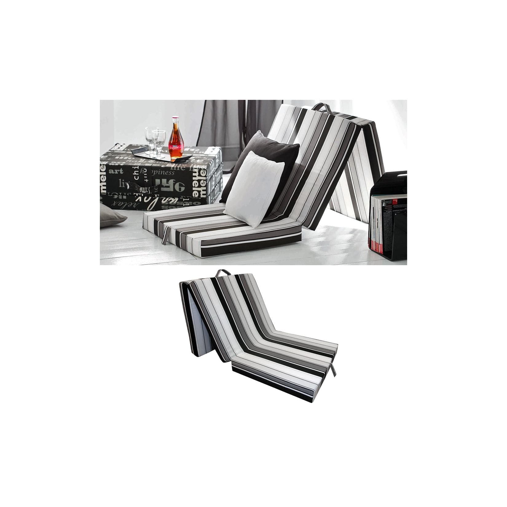 VitaliSpa Klappmatratze Schwarz/Weiß Faltmatratze Gästebett