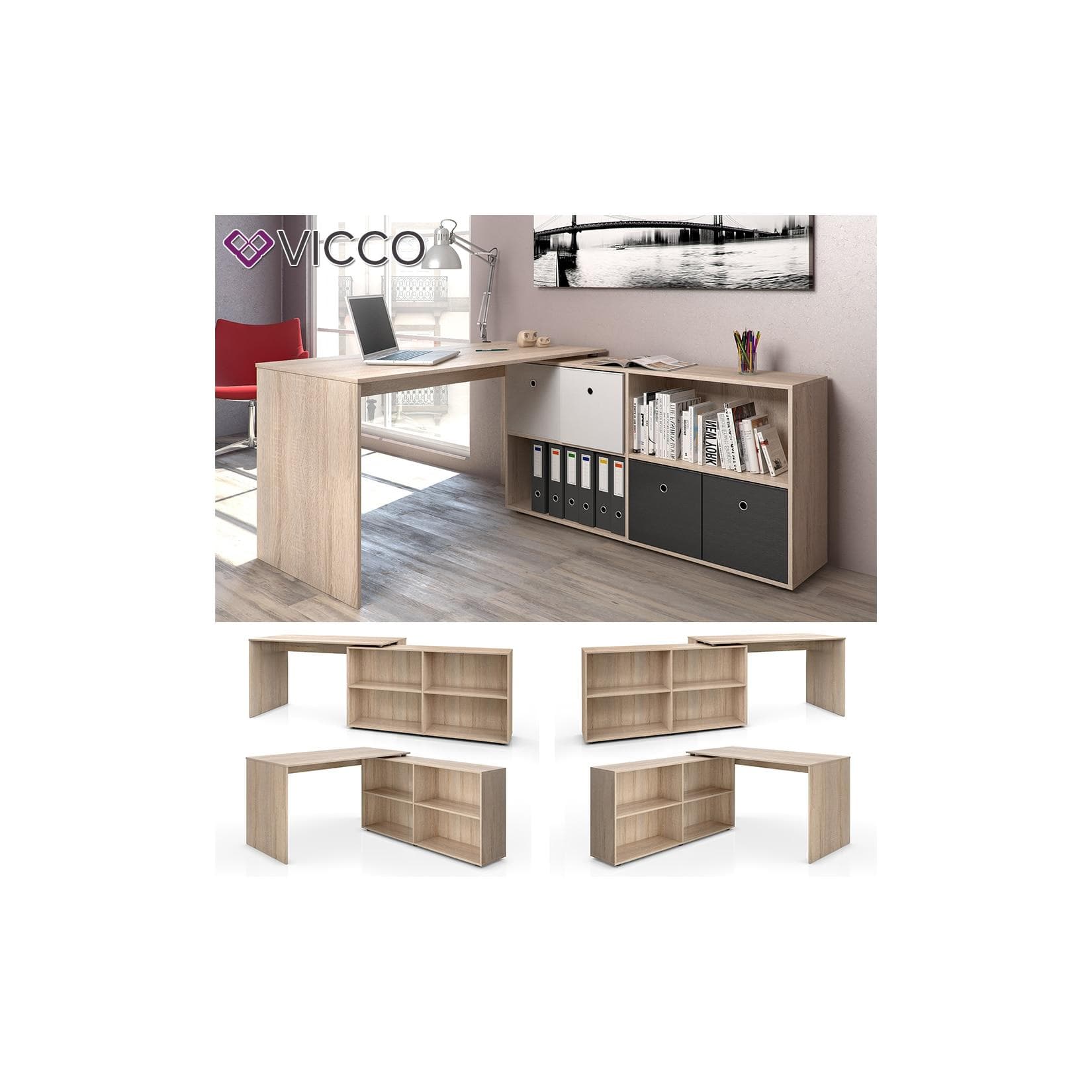 Vicco Eckschreibtisch FlexPlus L-Form Sonoma Modern