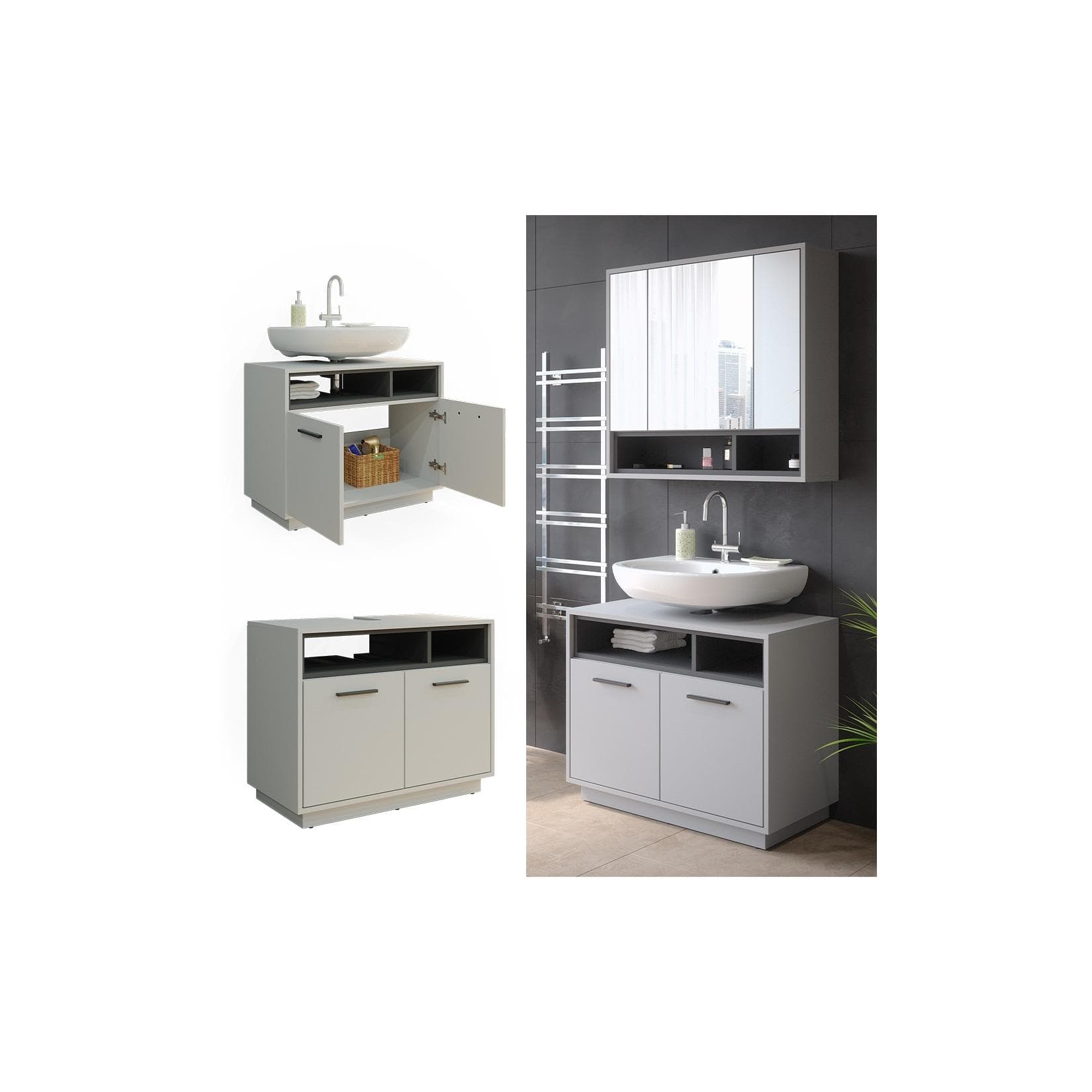 Vicco Waschtischunterschrank Beatrice Grau Anthrazit Modern