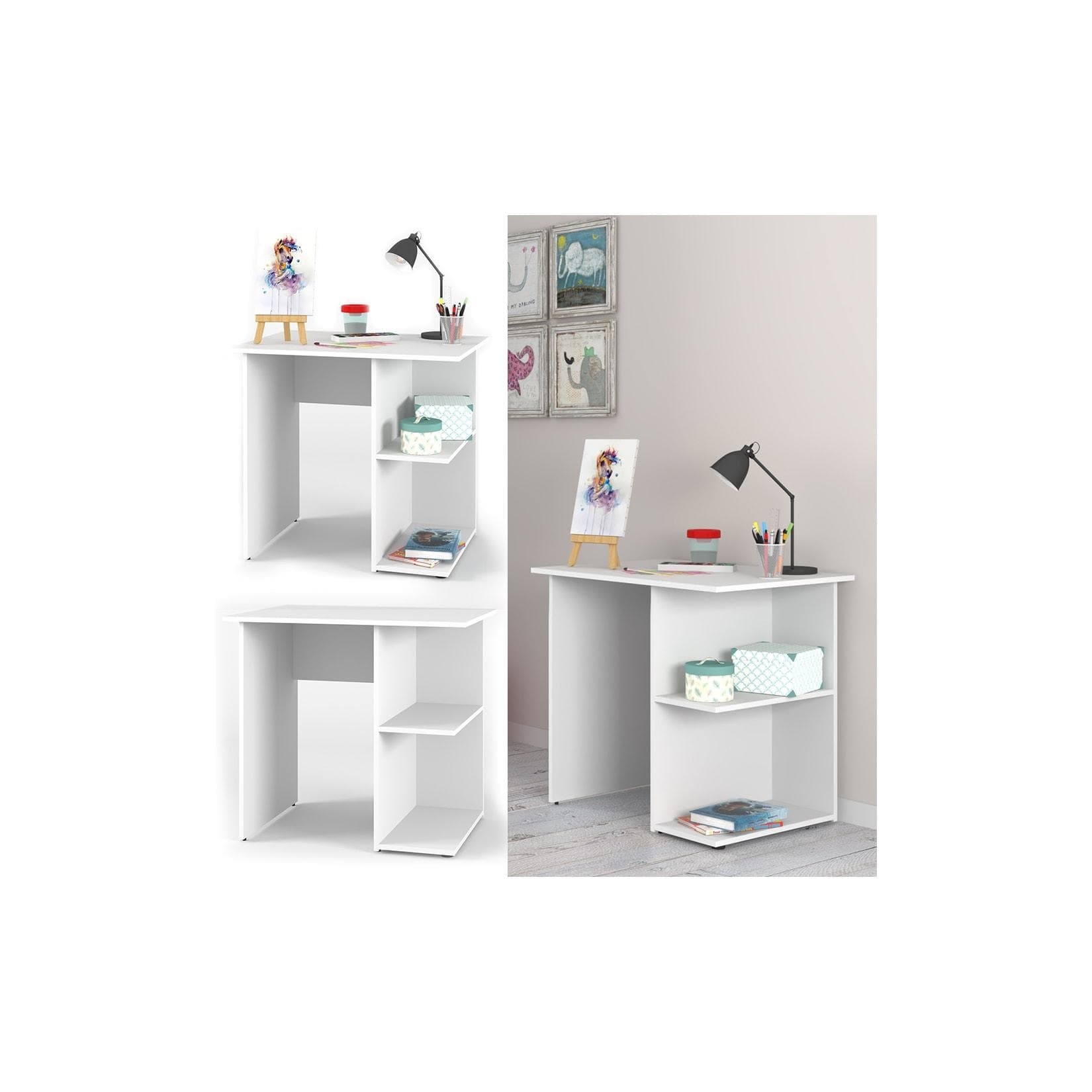 Kippbarer Schreibtisch in Weiß