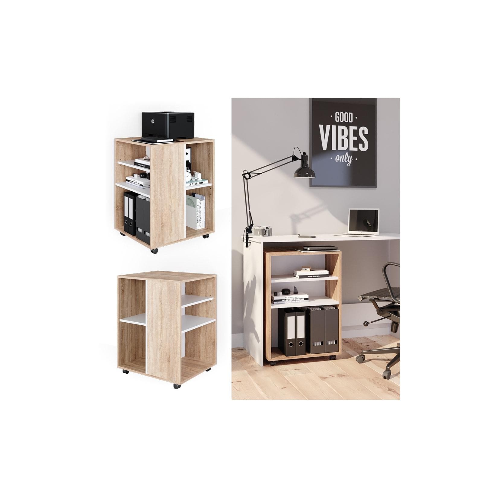 Mobiler Rollcontainer in Sonoma-Weiß