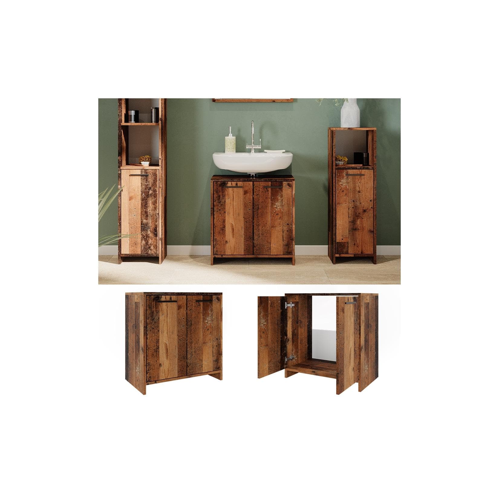 Vicco Waschtischunterschrank Kiko Old Style Modern Badschrank