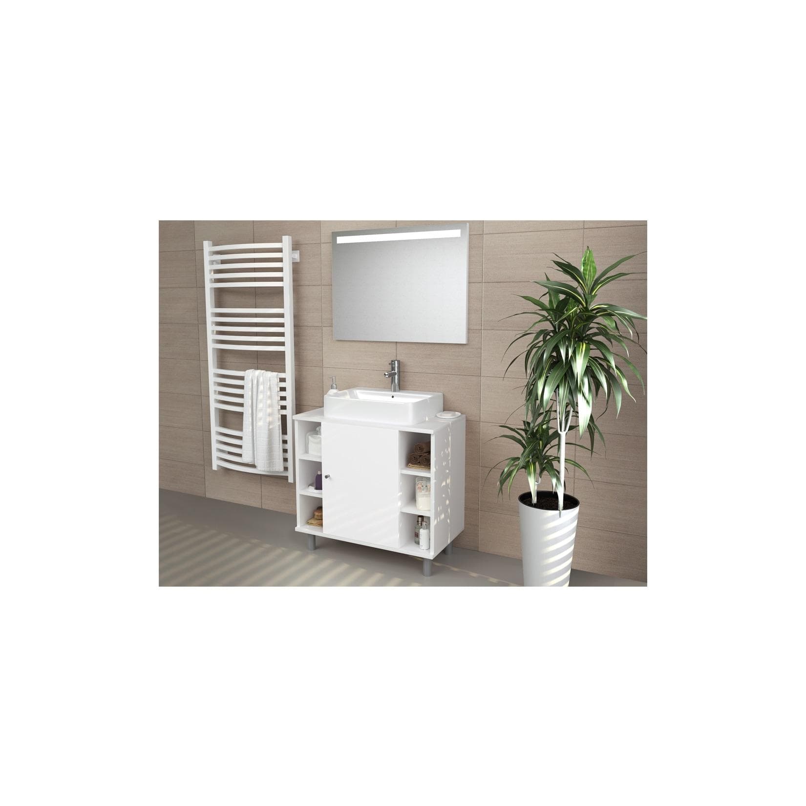 Vicco Waschbeckenunterschrank Fynn Weiß Modern