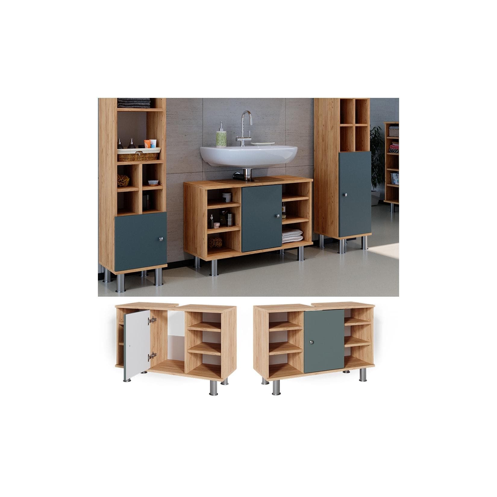 Vicco Waschbeckenunterschrank Fynn Grün Modern