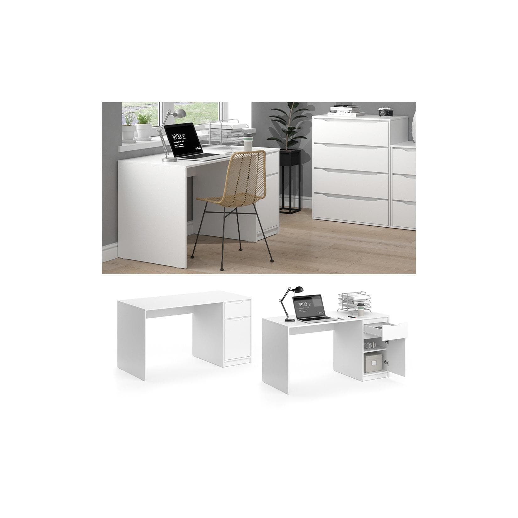 Moderner Schreibtisch in Weiß - Minimalistisches Design