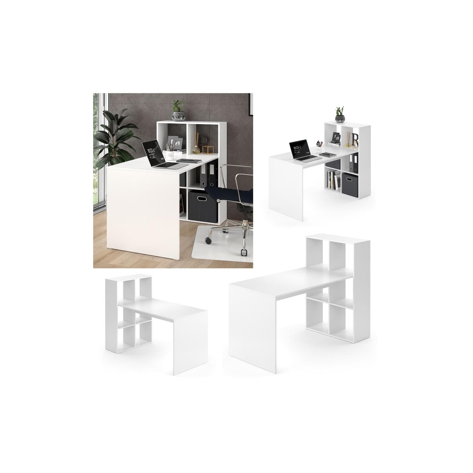 Vicco Schreibtisch Emir Weiß Spanplatte