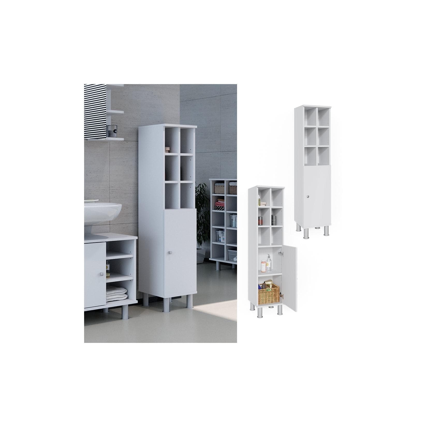 Vicco Badschrank Fynn Midischrank 8 Fächer Hochschrank Bad