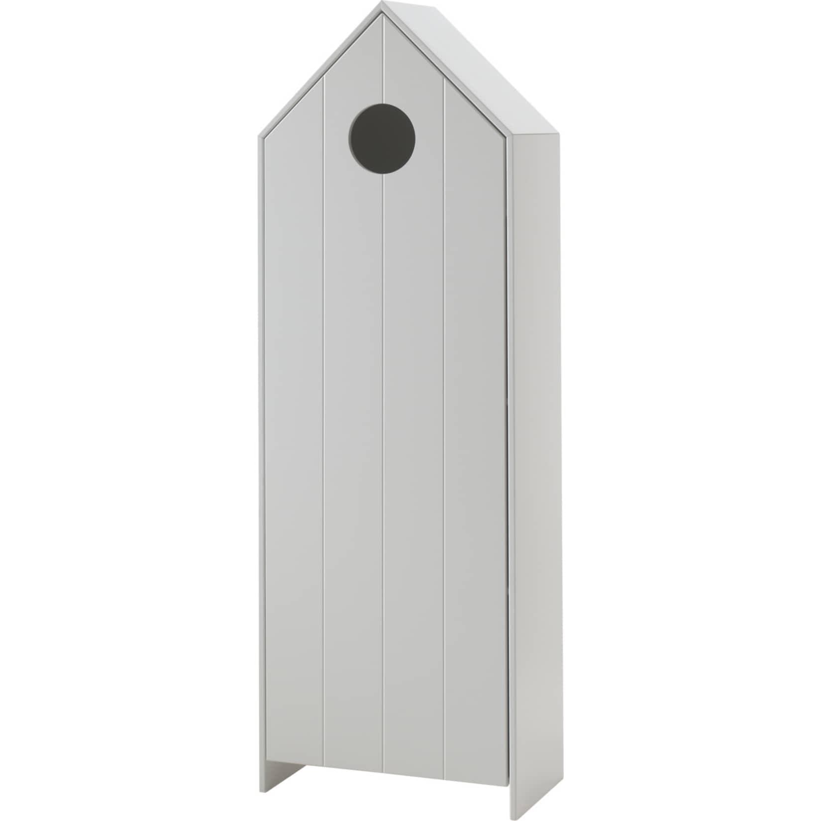 Vipack CASAMI Schrank mit Tür weiß, Rillenprofil senkrecht, MDF lackiert