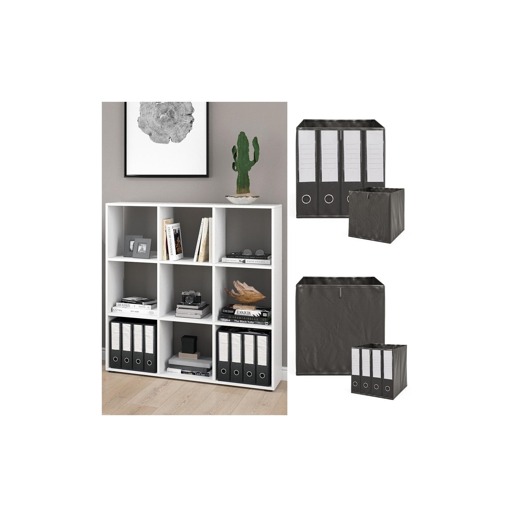 Moderner Raumteiler und Regal aus Melaminharz in Weiß