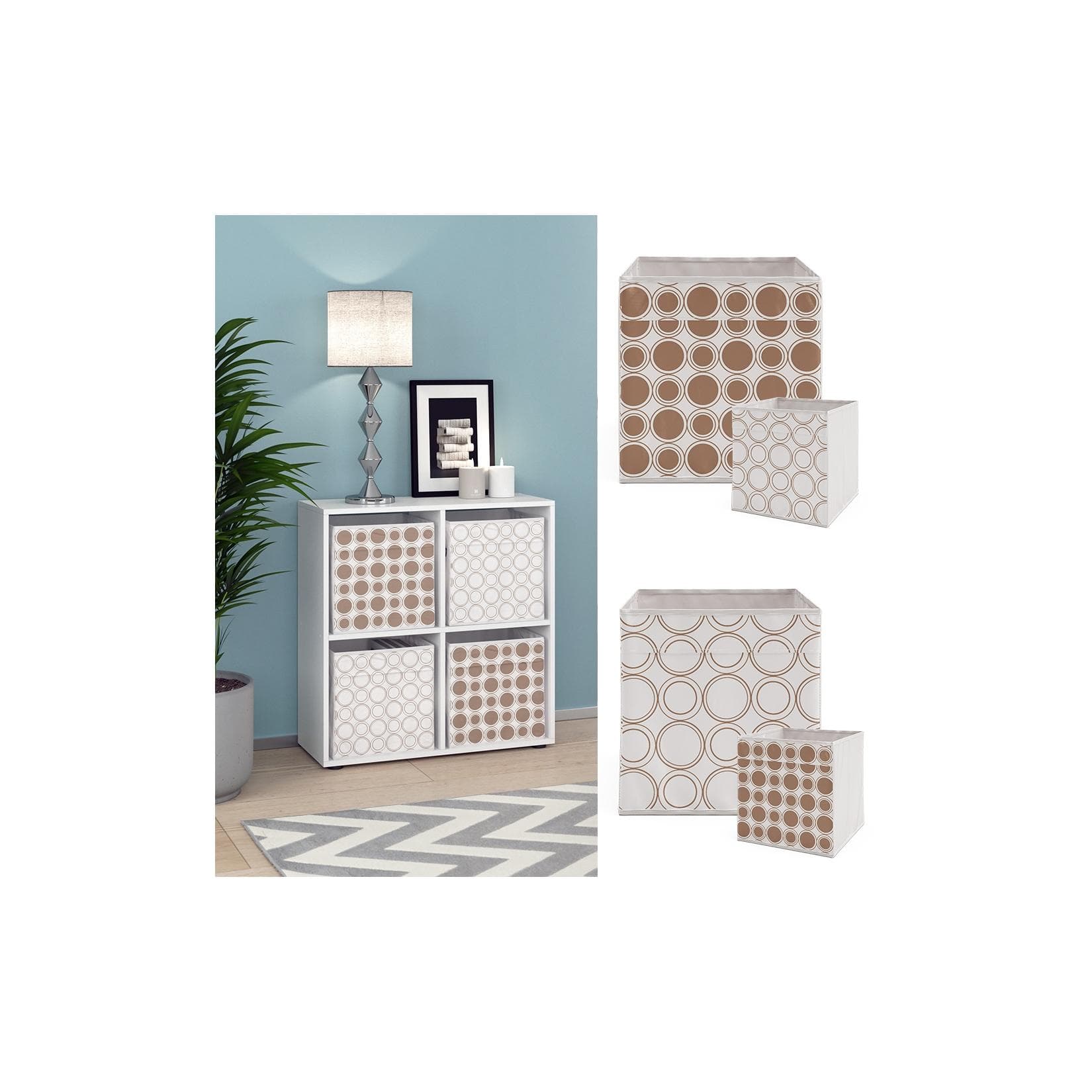 Vicco Raumteiler Tetra Weiß mit Faltboxen - Modernes Design