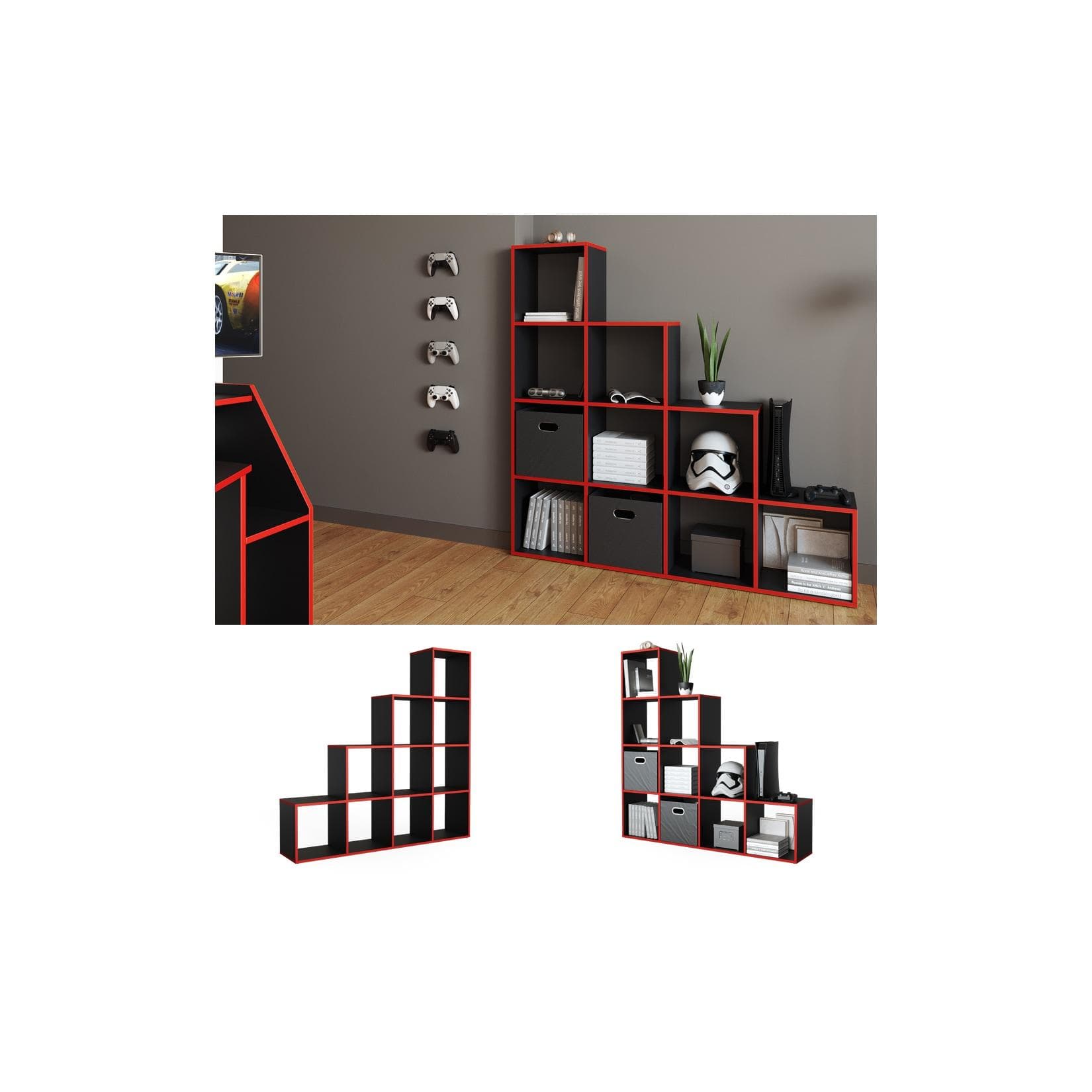 Raumteiler schwarz-rot - modernes Design