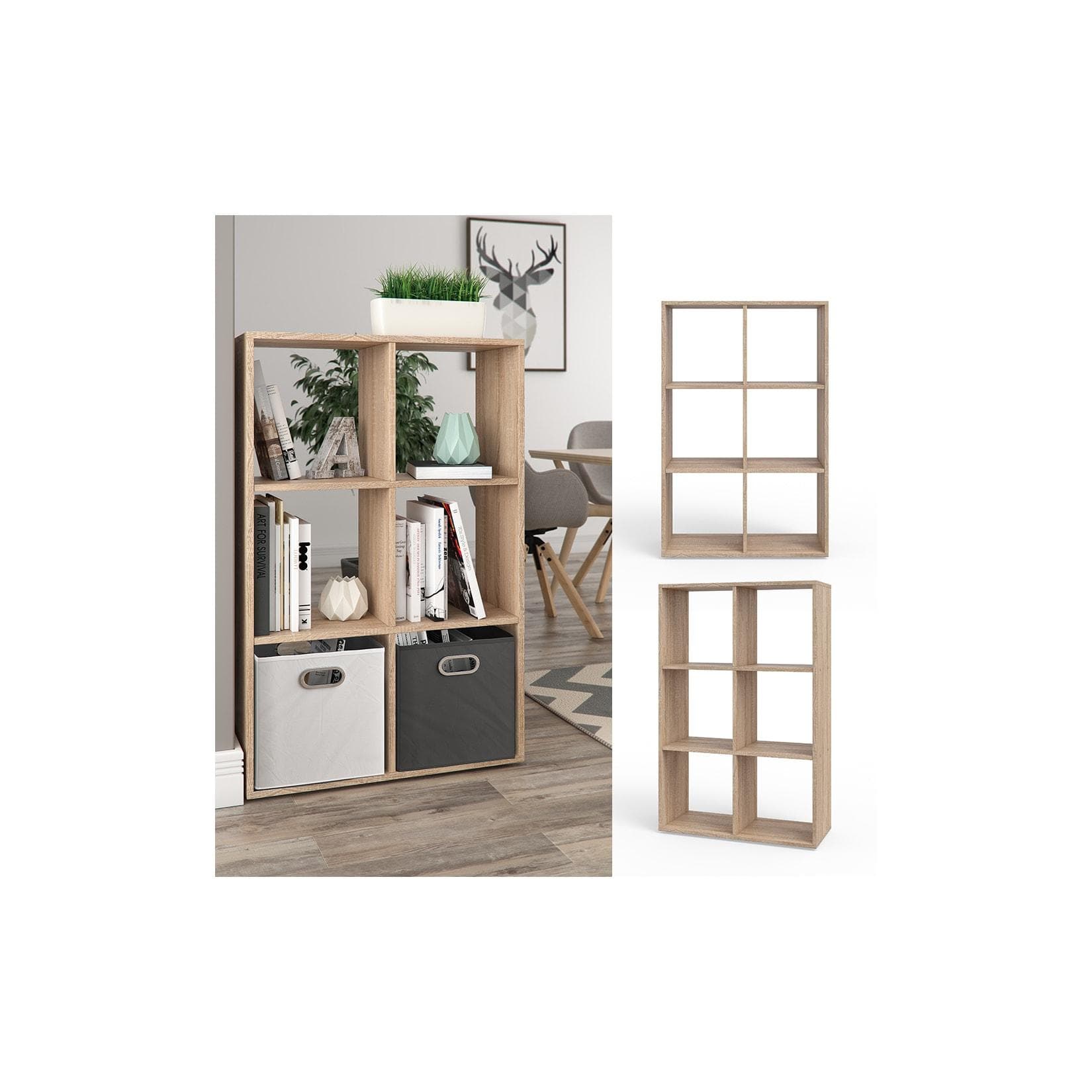 Vicco Raumteiler Karree 6 Fächer Sonoma