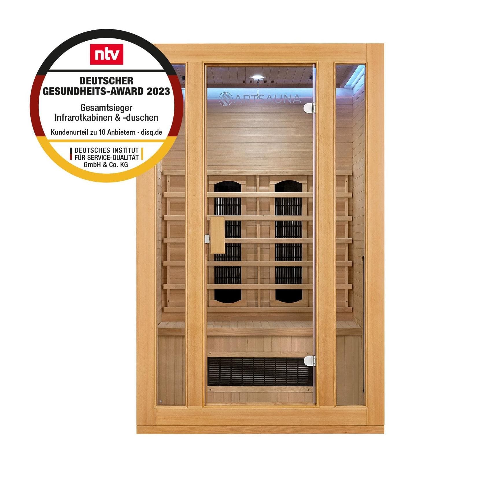 Artsauna Infrarotkabine Nyborg S120K – Infrarotsauna 2 Personen LED-Farblicht