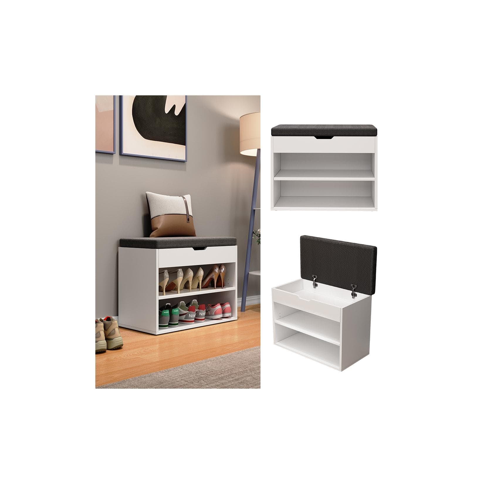 Oskar-Store Schuhbank Titus Weiß mit Sitz und Stauraum