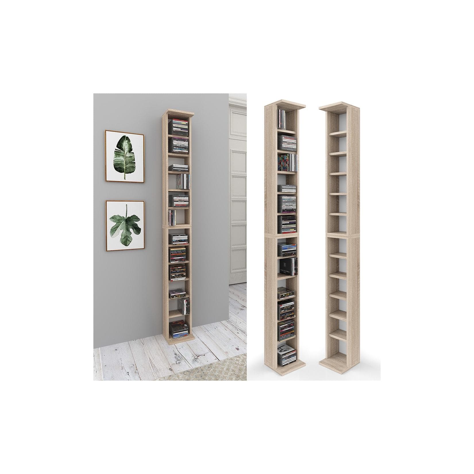VICCO CD Regal Sonoma Wandregal Hängeregal Bücherregal
