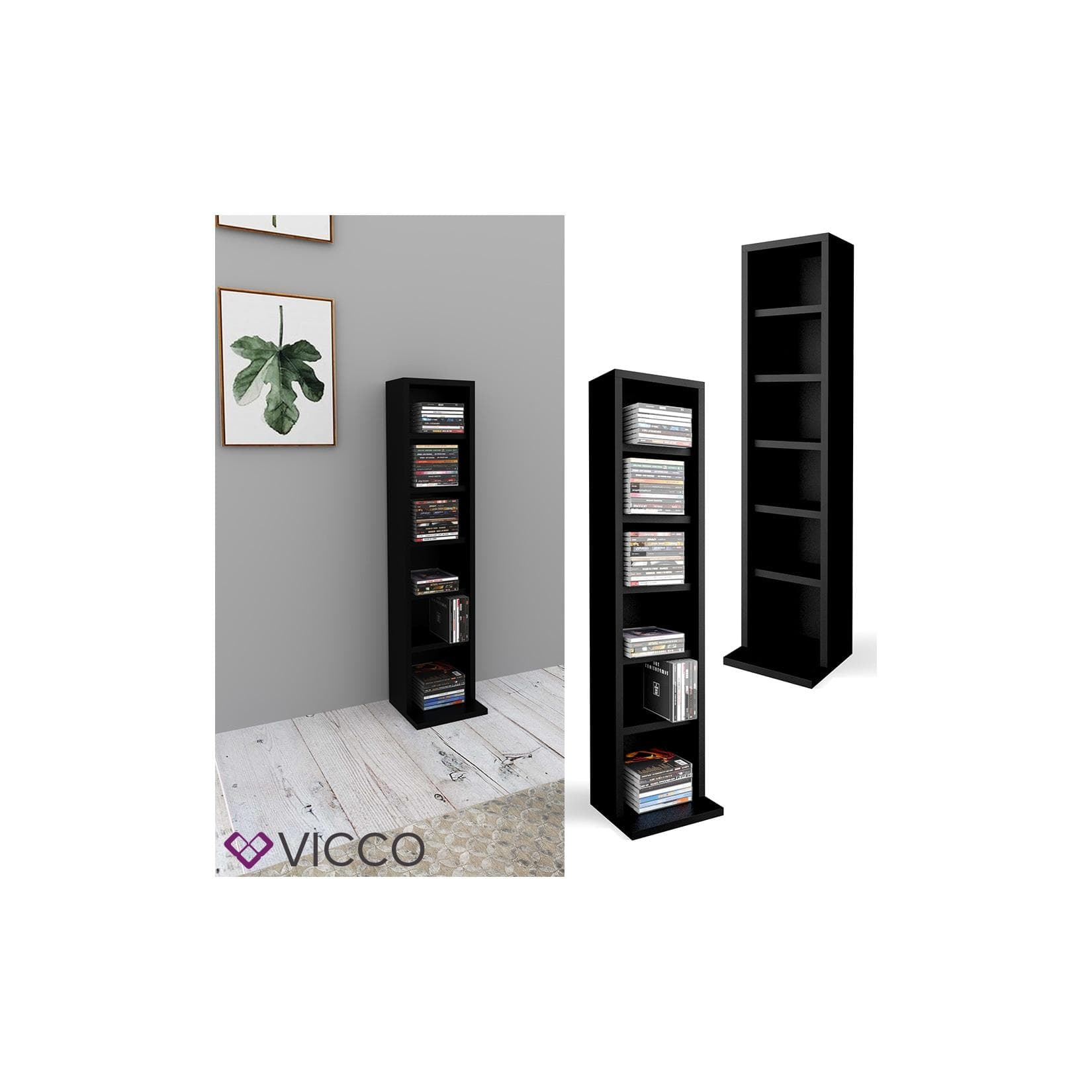 Elegantes CD-Regal in Schwarz