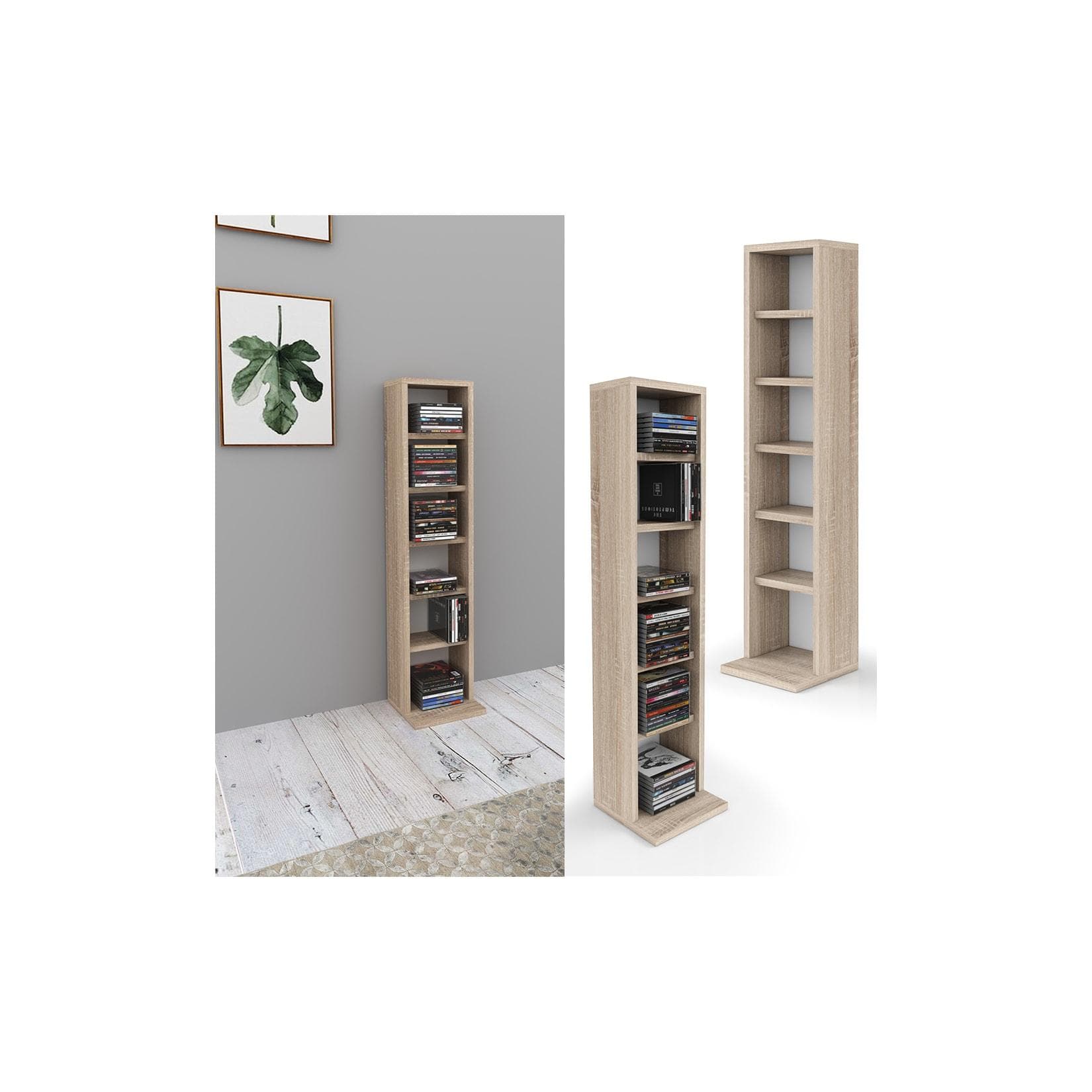 VICCO CD Regal Wandregal Sonoma Braun Hängeregal