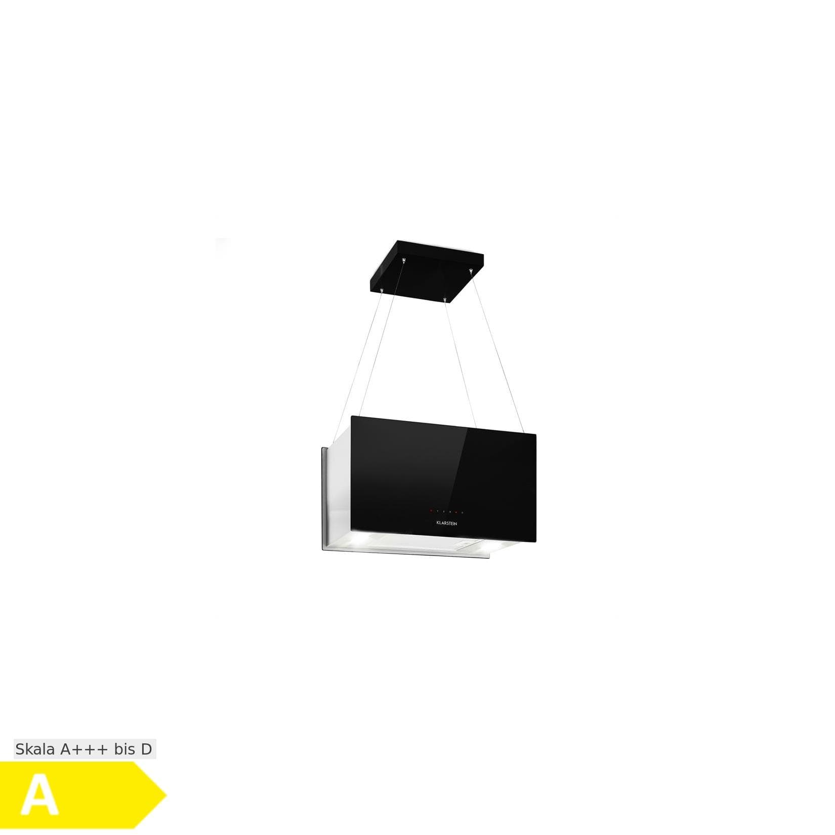 Klarstein Kronleuchter L Inselabzugshaube 60cm LED Touch Glas Schwarz