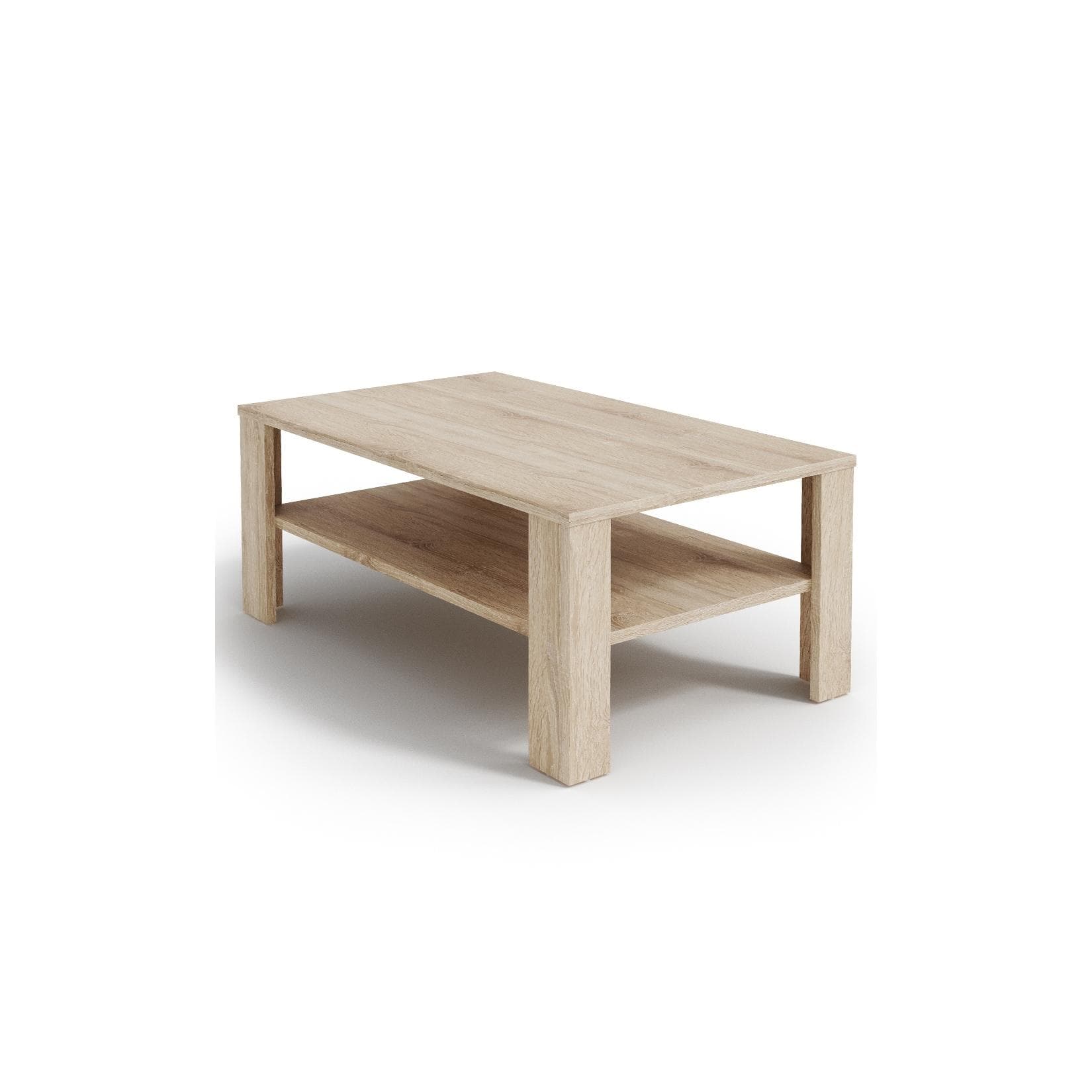 Vicco Couchtisch Sonoma Eiche mit praktischem Regal