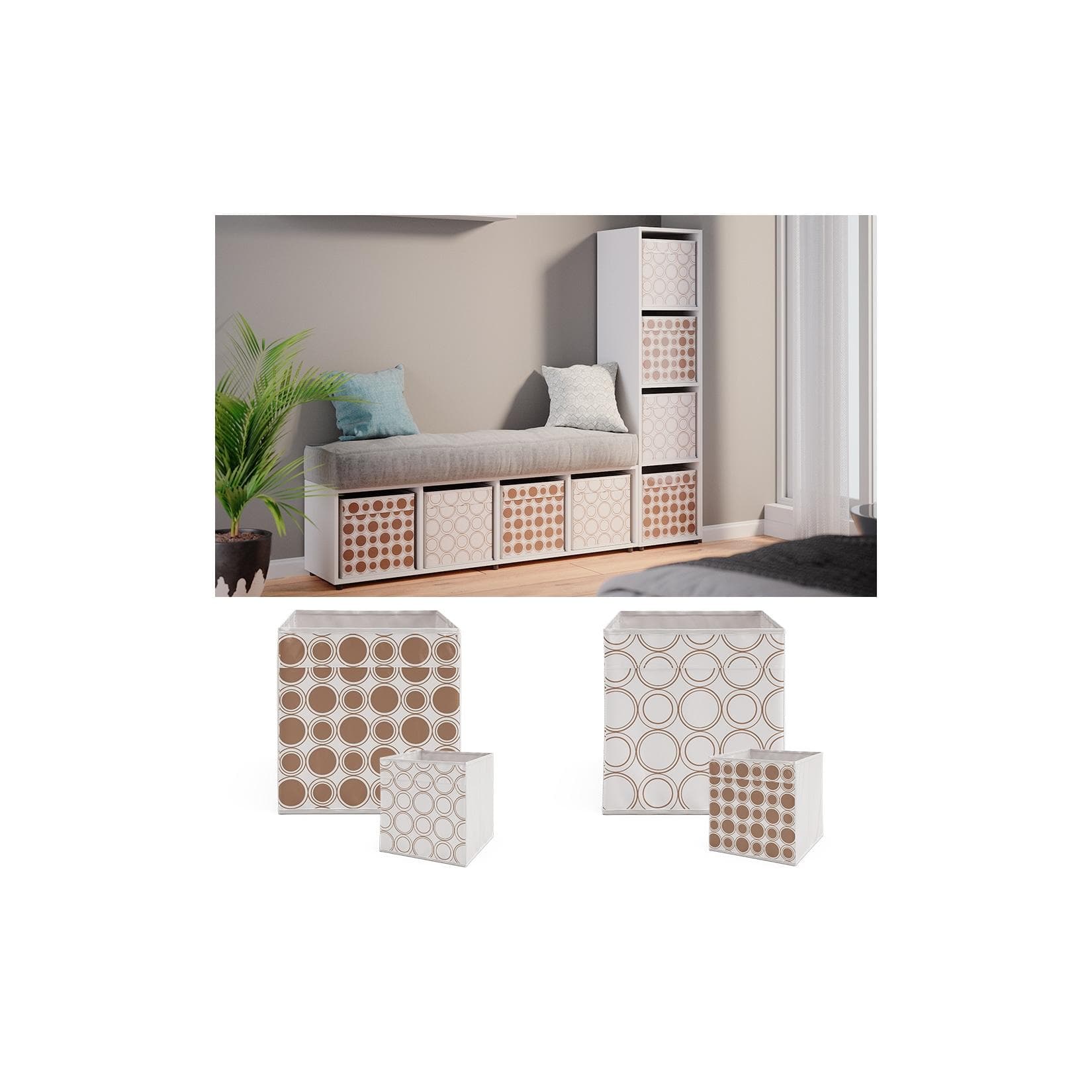 Vicco Raumteiler Ludus Weiß mit 2 Faltboxen S04320GO