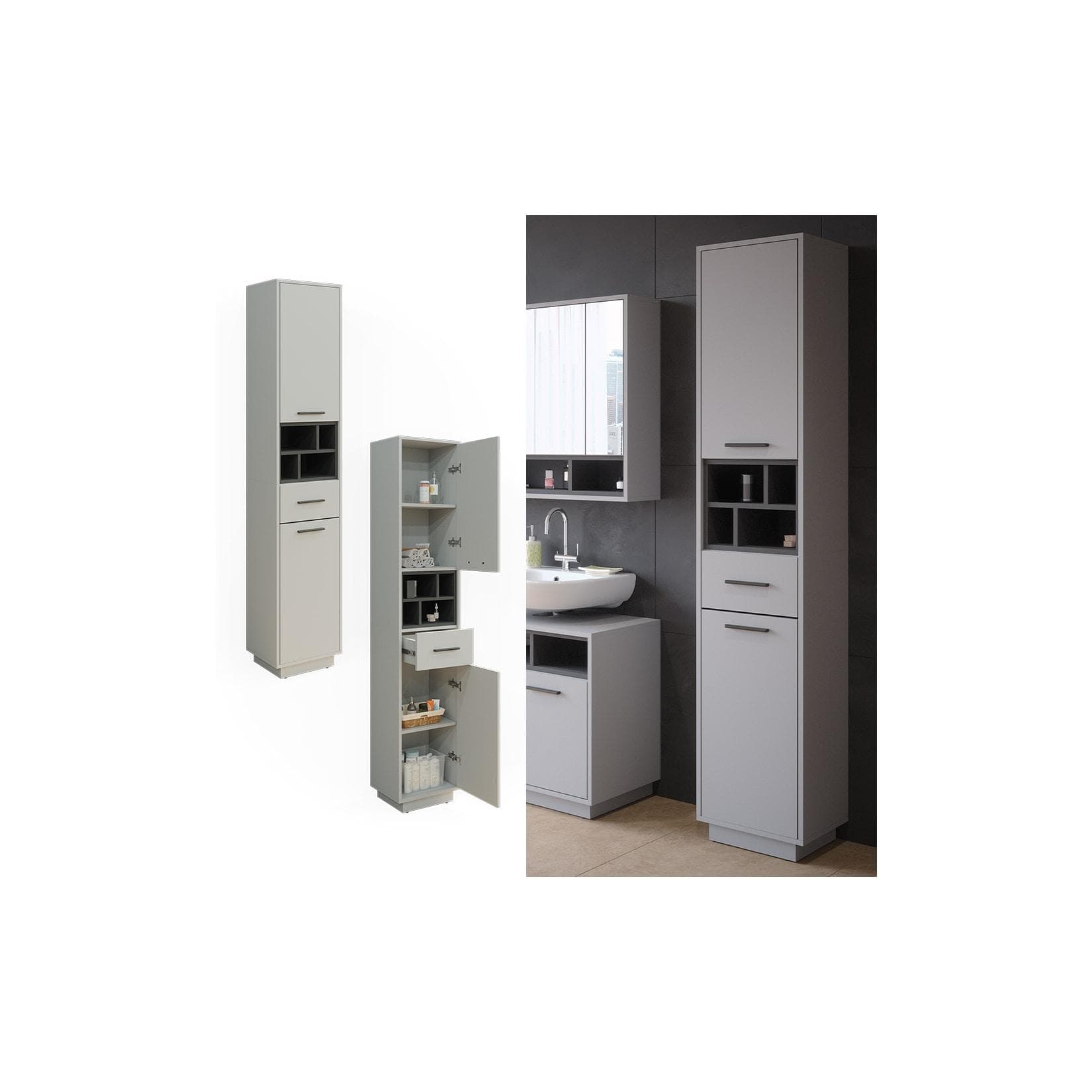 Vicco Hochschrank Badschrank Beatrice Grau Anthrazit Modern
