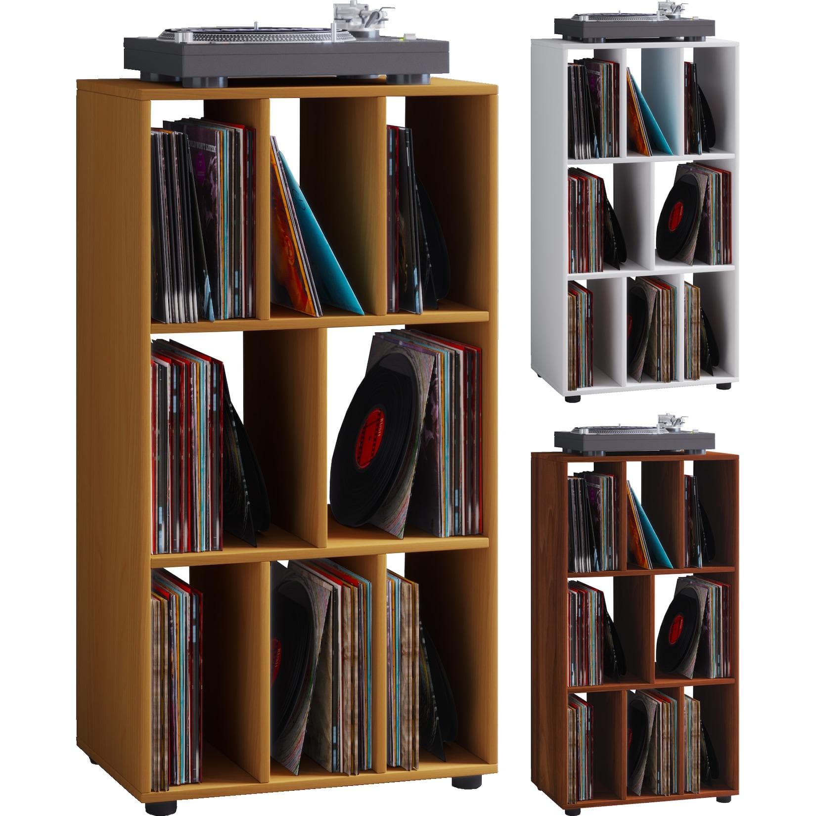 Schallplattenregal aus Holz - Raumteiler für Vinyl-LPs