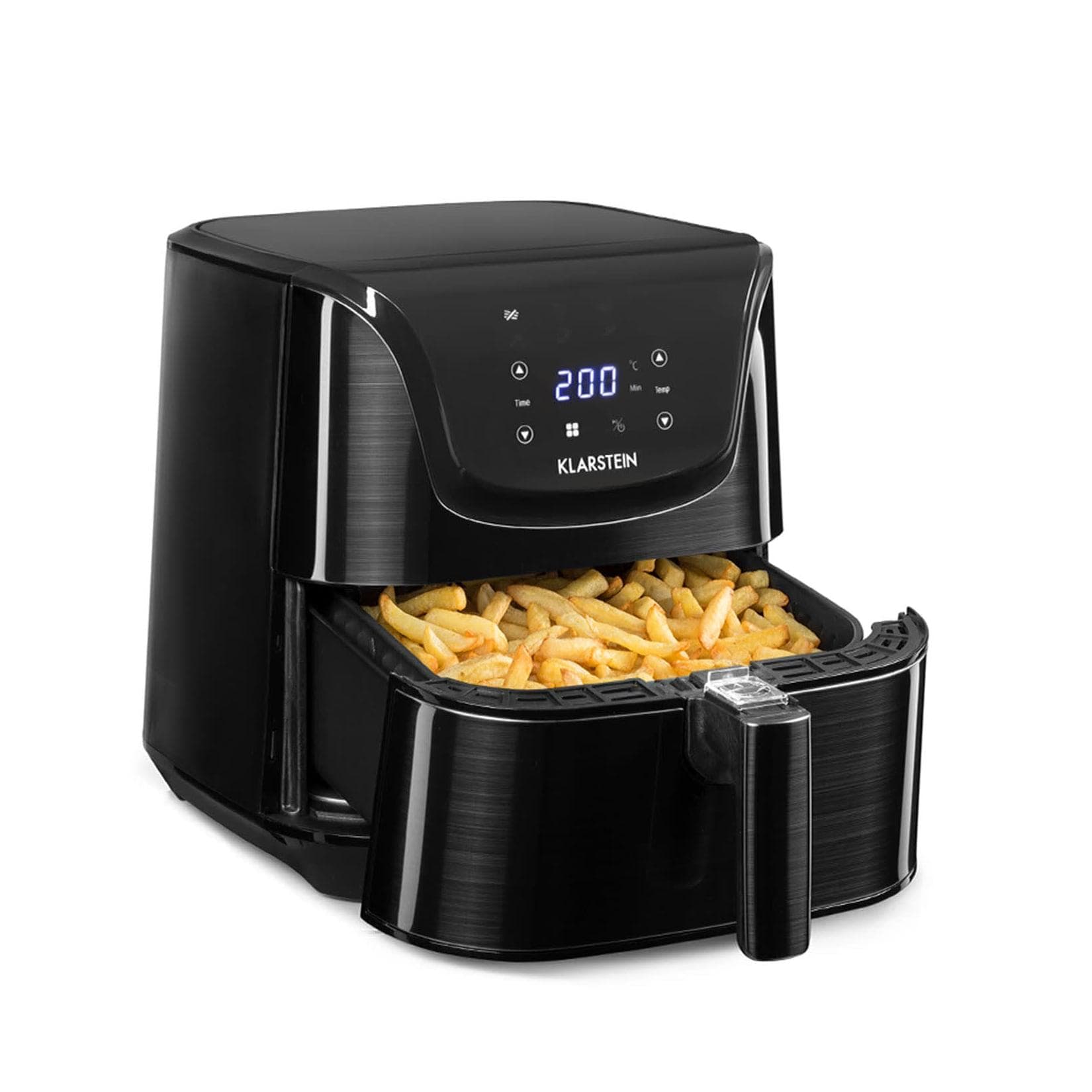 AeroVital Deluxe Heißluftfritteuse 1700W 5,4 Liter Edelstahl Schwarz