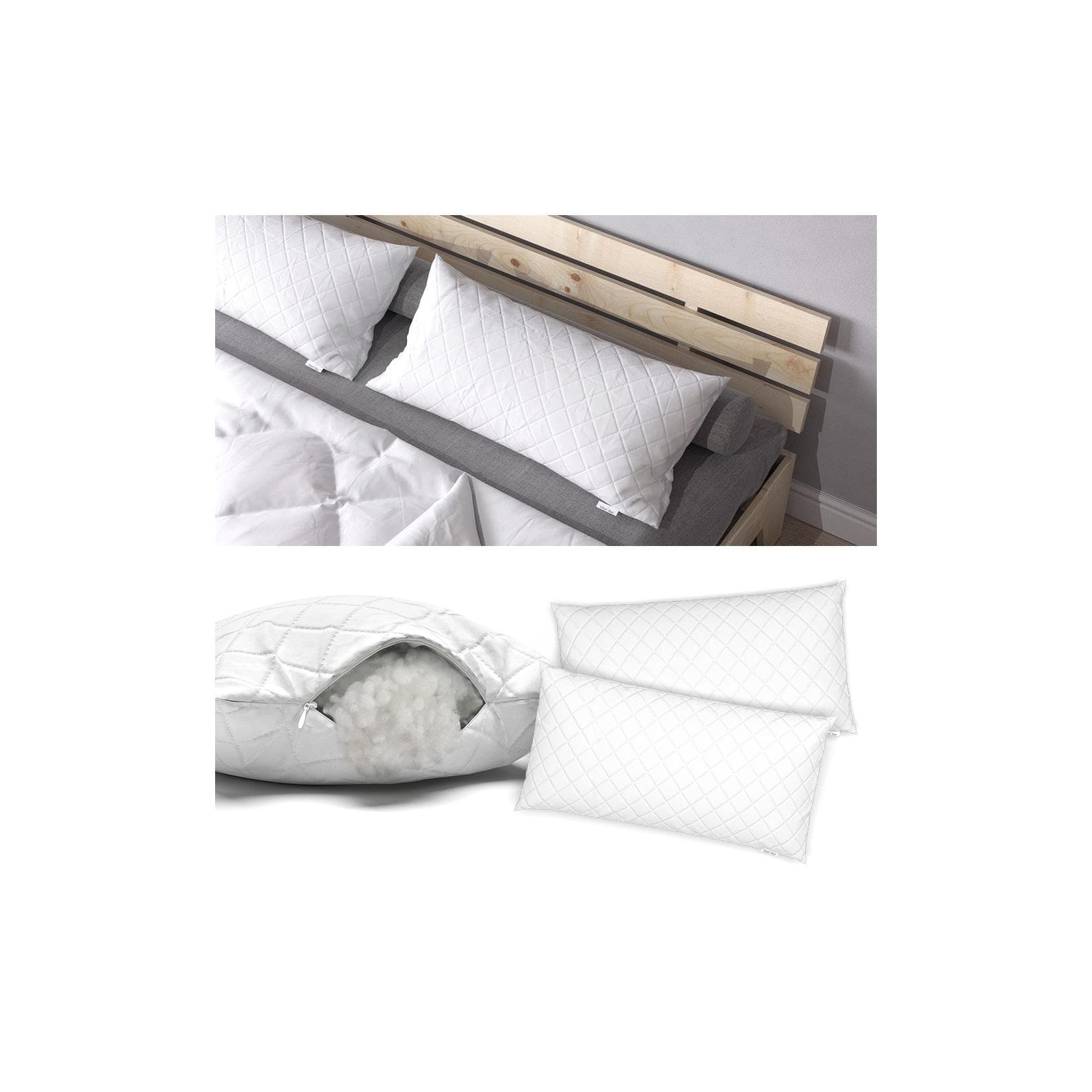 VitaliSpa 2er Set Microfaser Kopfkissen 40 x 80 cm Allergiker geeignet