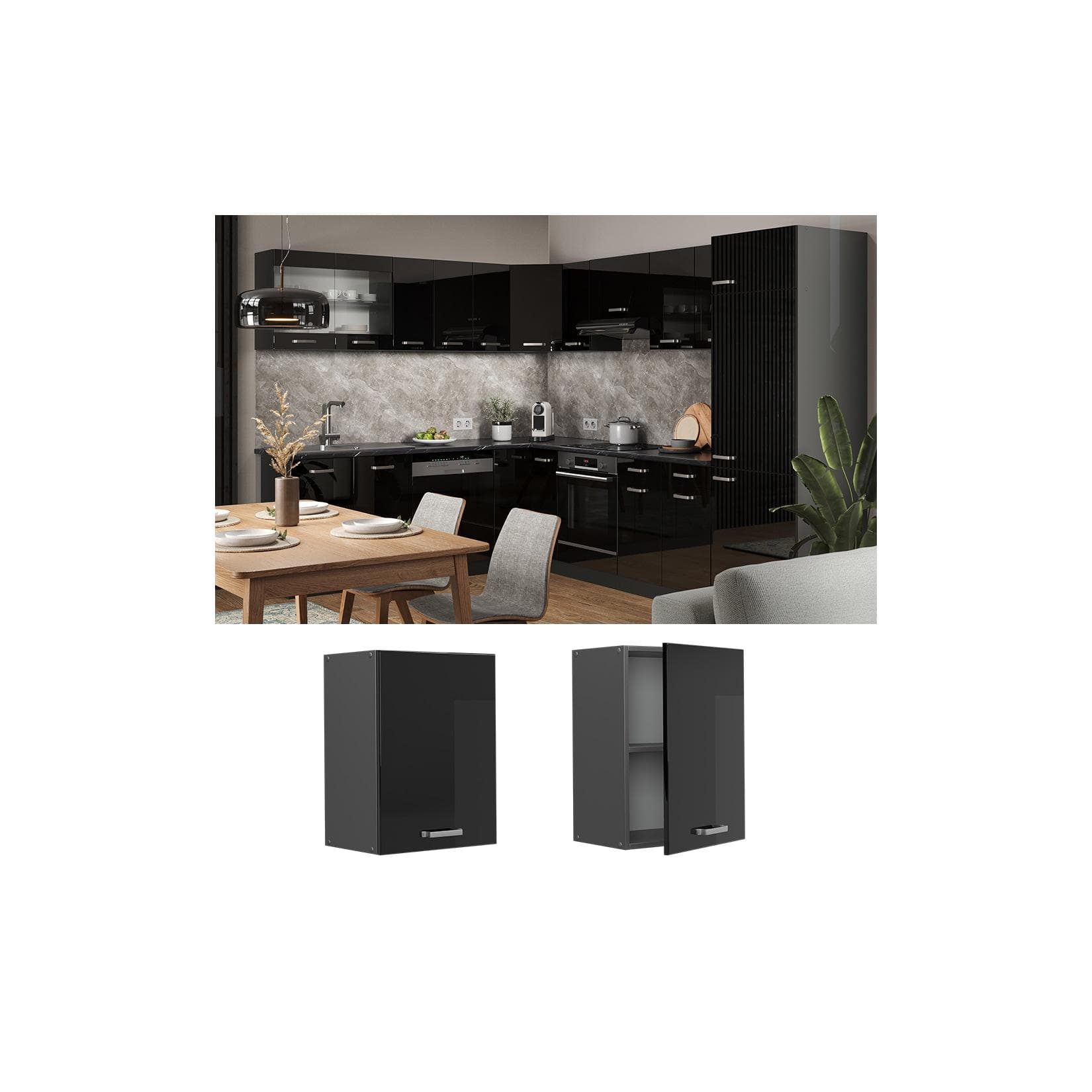 Vicco Küchenschrank R-Line Anthrazit Modern Hängeschrank