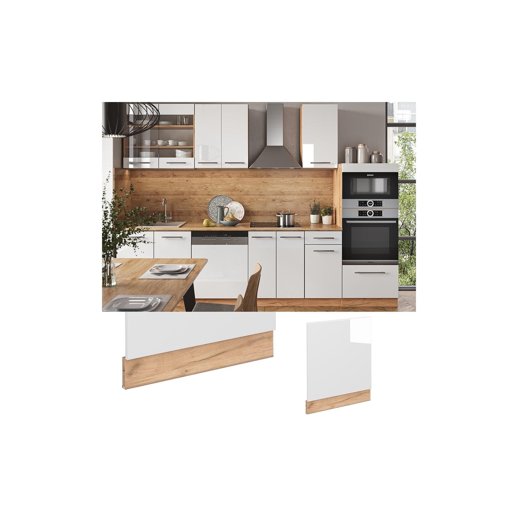Vicco Geschirrspülerblende Fame-Line Weiß Hochglanz 60 cm