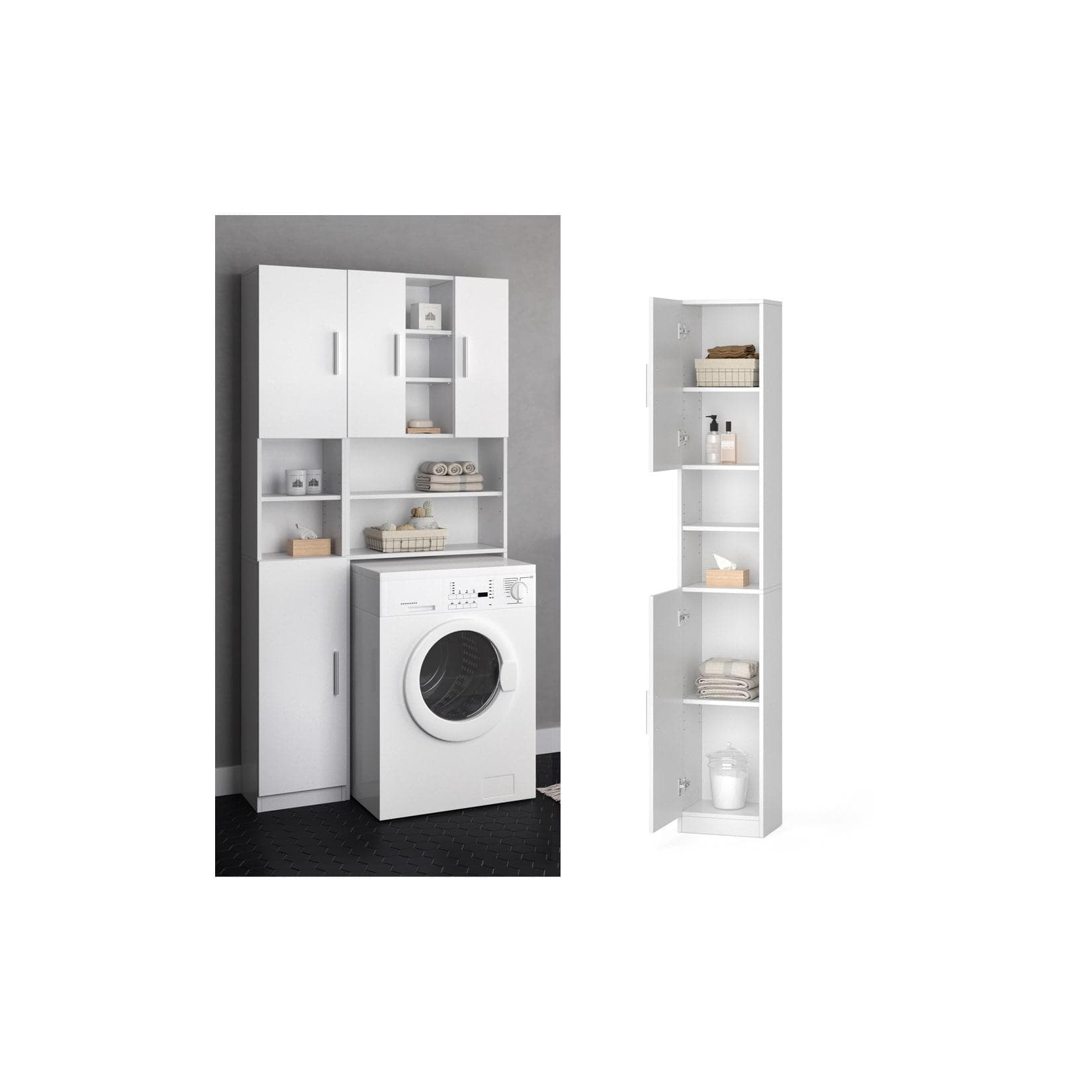 Vicco Badschrank Luis Weiß - Minimalistisches Design für Badezimmer