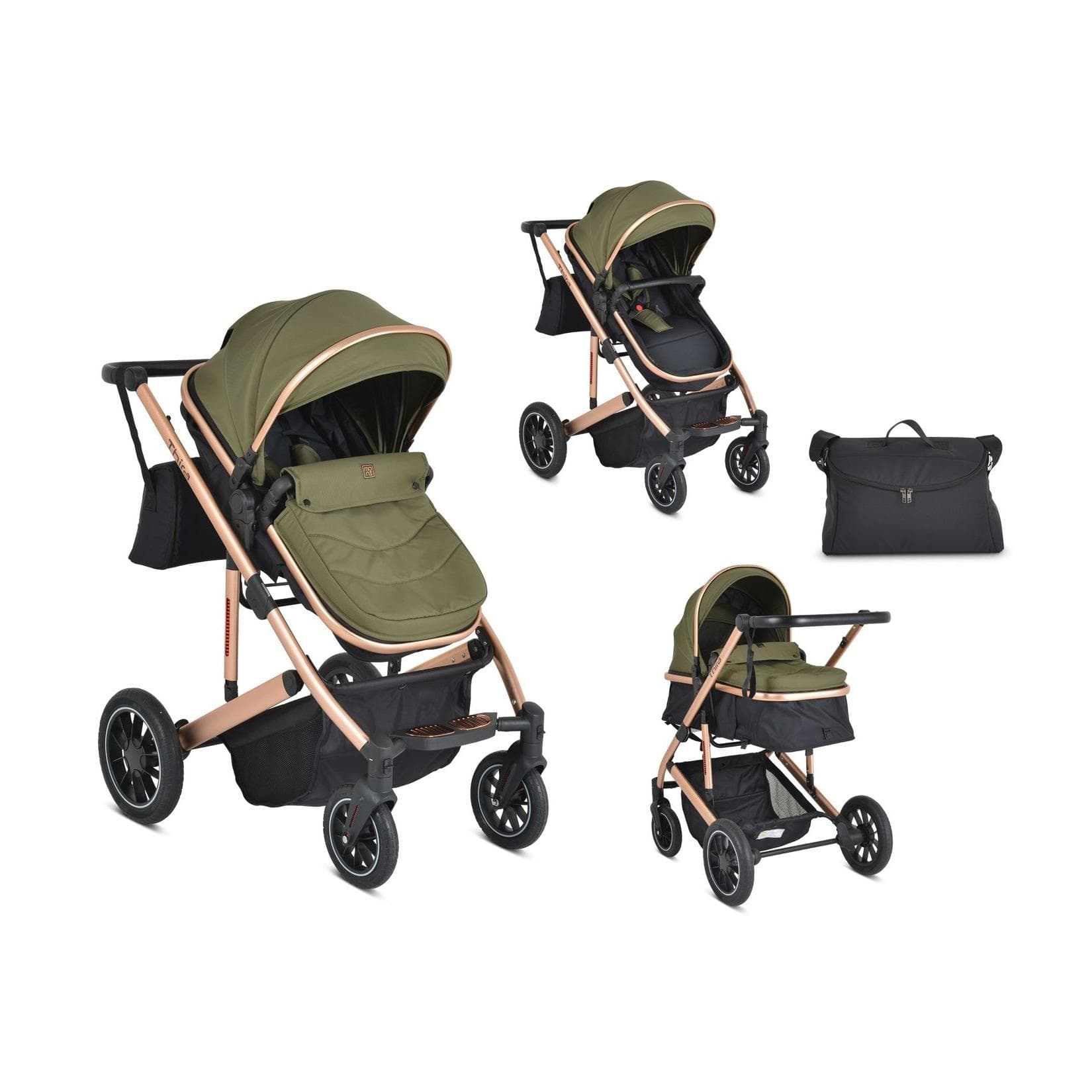 Moni Kombikinderwagen 2 in 1 Thira Babywanne Sportsitz grün verstellbar