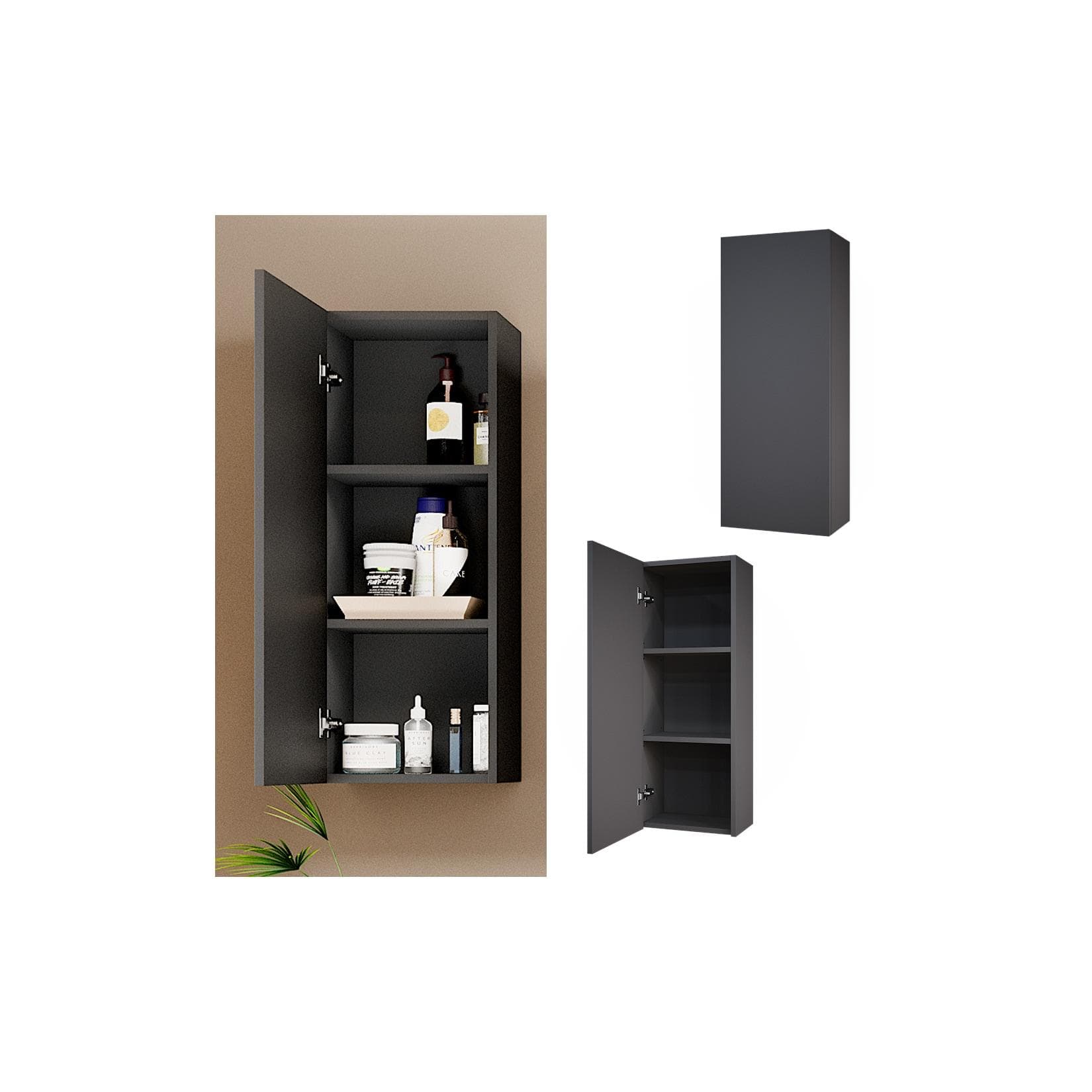 Vicco Hängeschrank Gloria Anthrazit Modern Badezimmer Badschrank