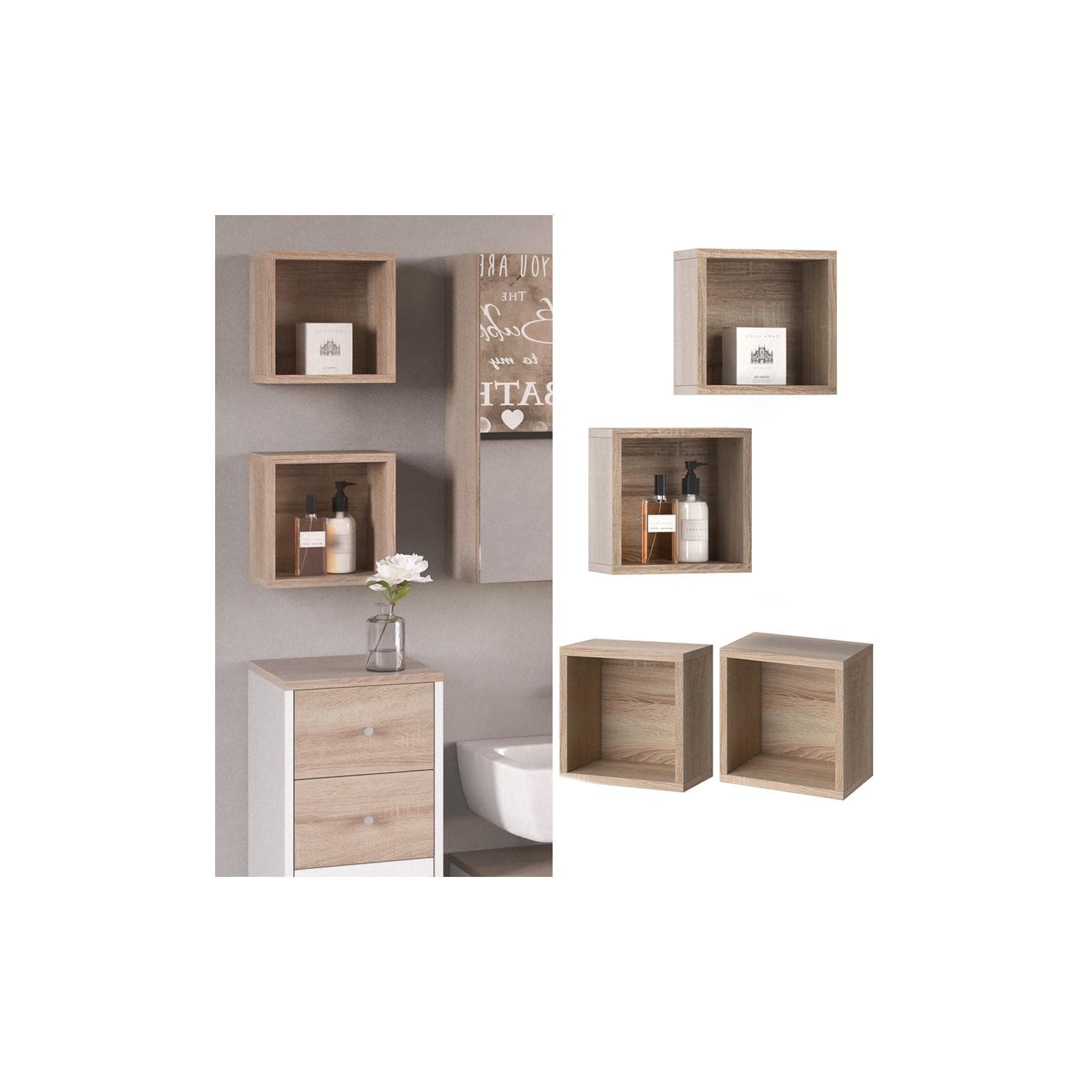 Vicco Wandregal Badregal 2 Fächer Sonoma 2er Set