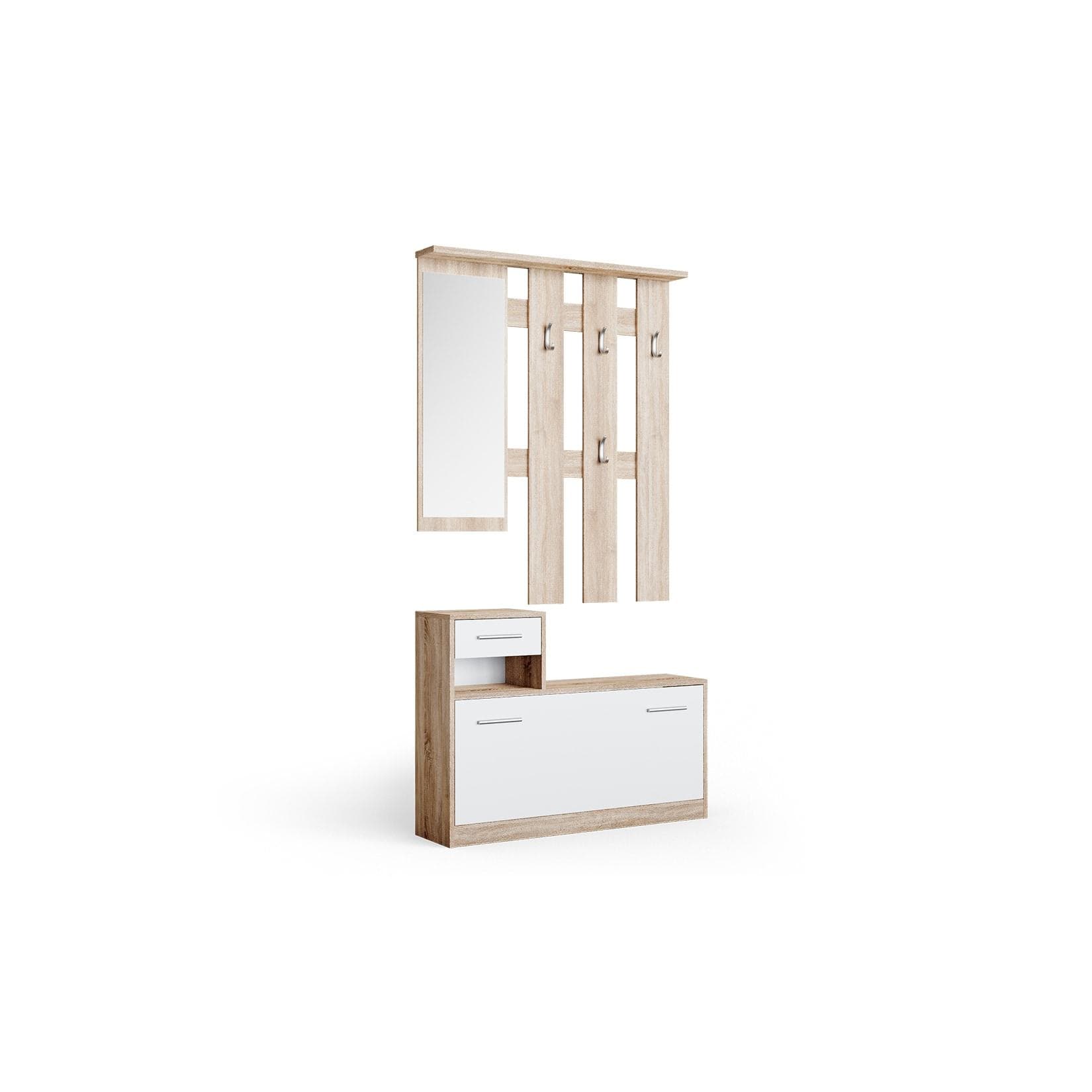 Vicco Flurgarderobe Set Billy Sonoma Kompaktgarderobe mit Schublade