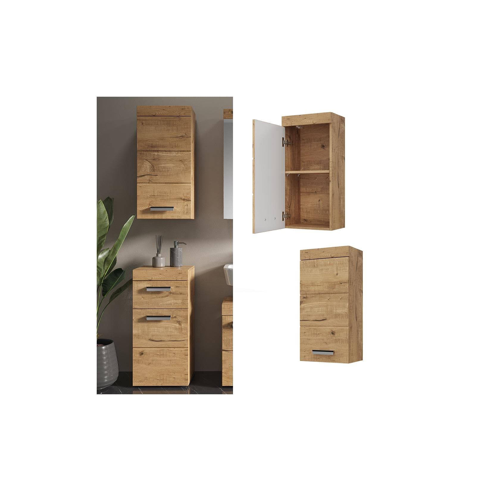 Vicco Hängeschrank Luna Bad 1 Tür 2 Fächer Weiß Modern