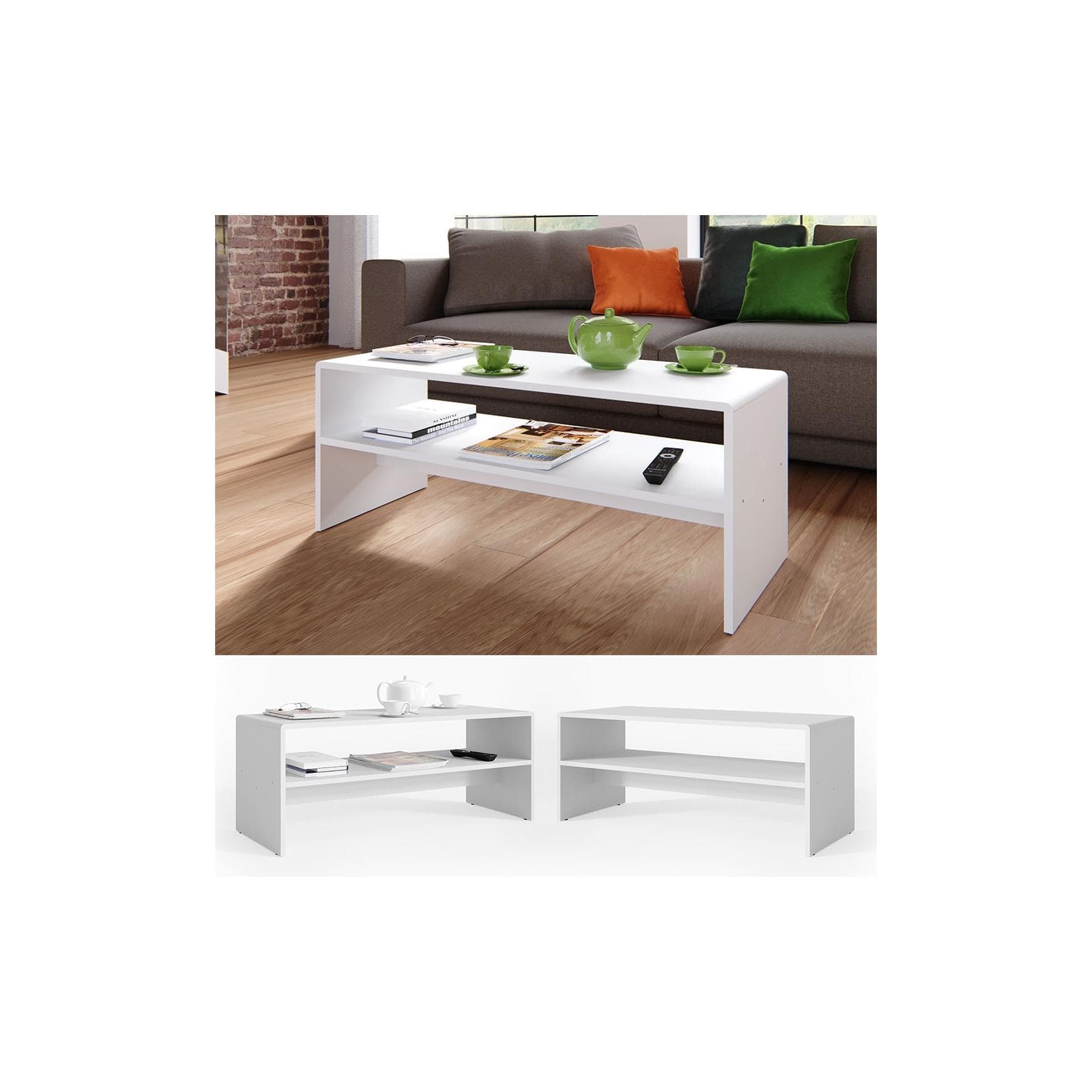 Drehbarer Couchtisch in Weiß