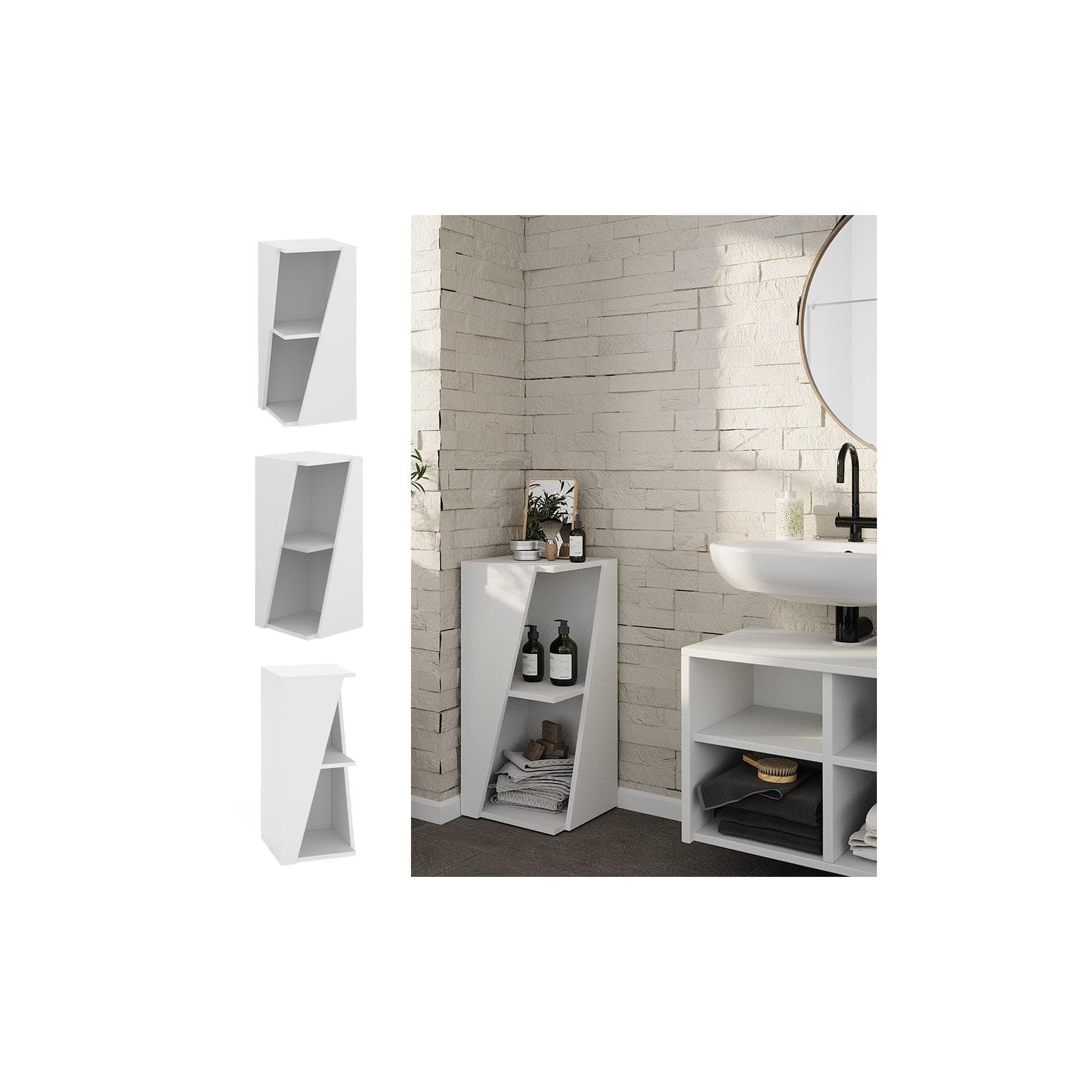 Vicco Badregal Benno Weiß 3 Ablagen Modern