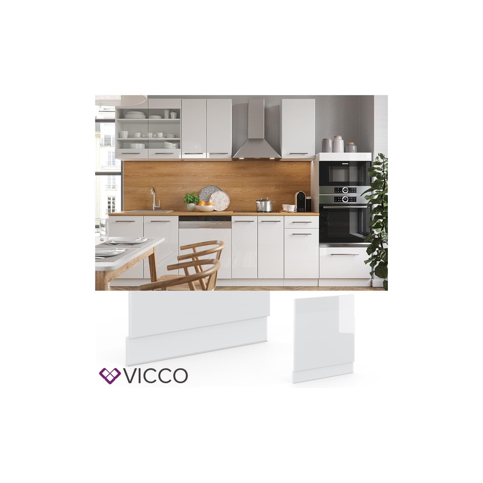 VICCO Geschirrspülerblende 60 cm Weiß Küche Fame-Line