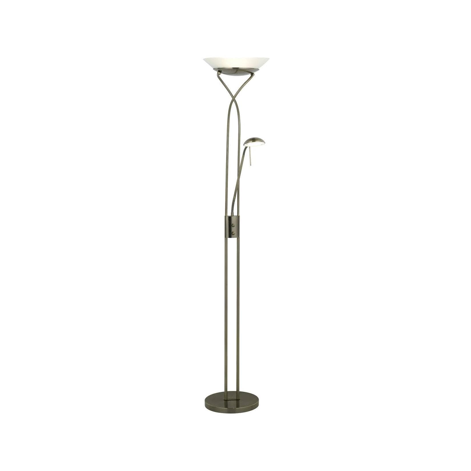 BRILLIANT LED Deckenfluter Ollie mit Lesearm dimmbar