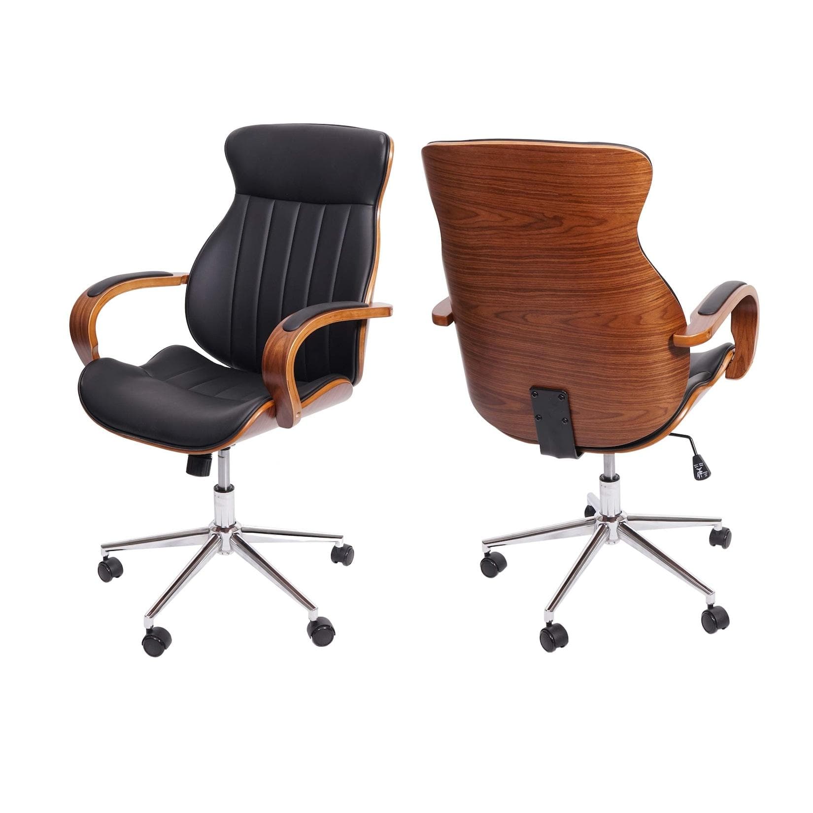 MCW Schreibtischstuhl MCW-H39 Braun Kunstleder Retro