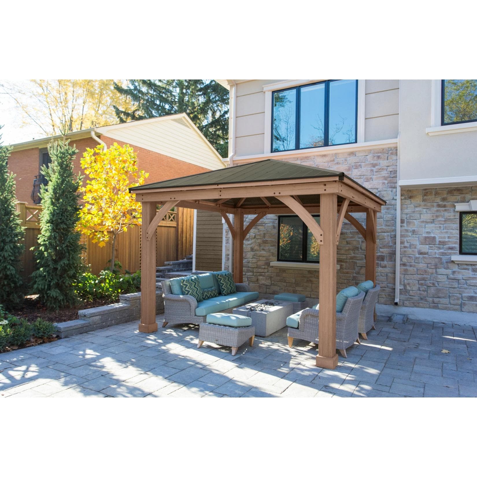 WESTMANN Holzpavillon Devon 12x12 Beige Massivholz