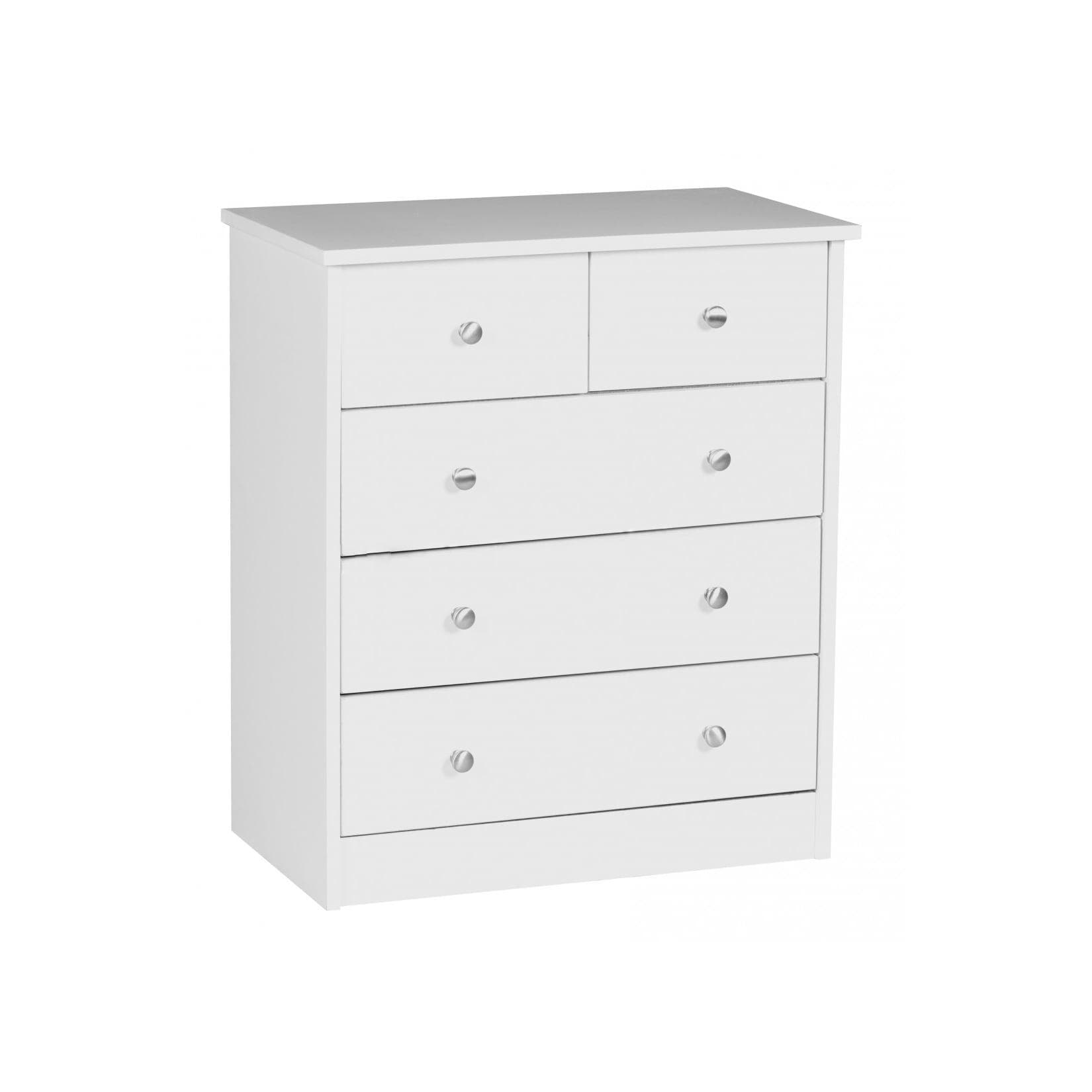 WOHNLING Kommode Weiß 5 Schubladen Modernes Sideboard