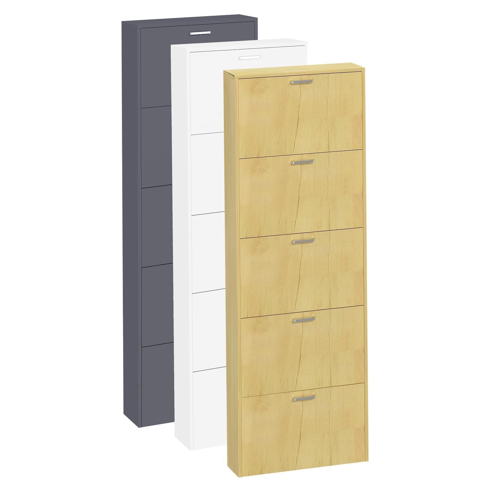 VCM Schuhschrank Sulos XL 5 Klappen Honig-Eiche Holz