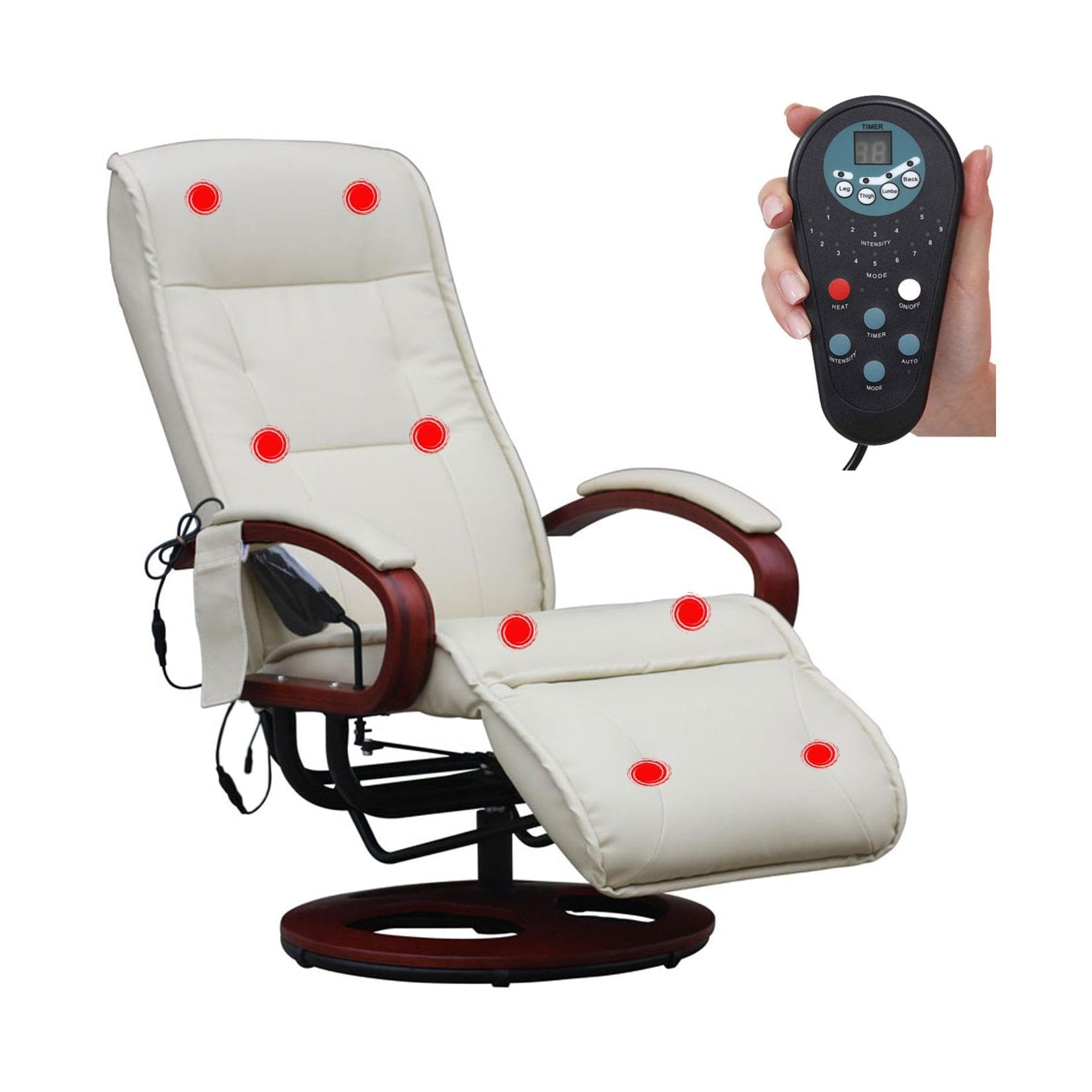 MCW Relaxsessel Terni II mit Massage Leder Creme